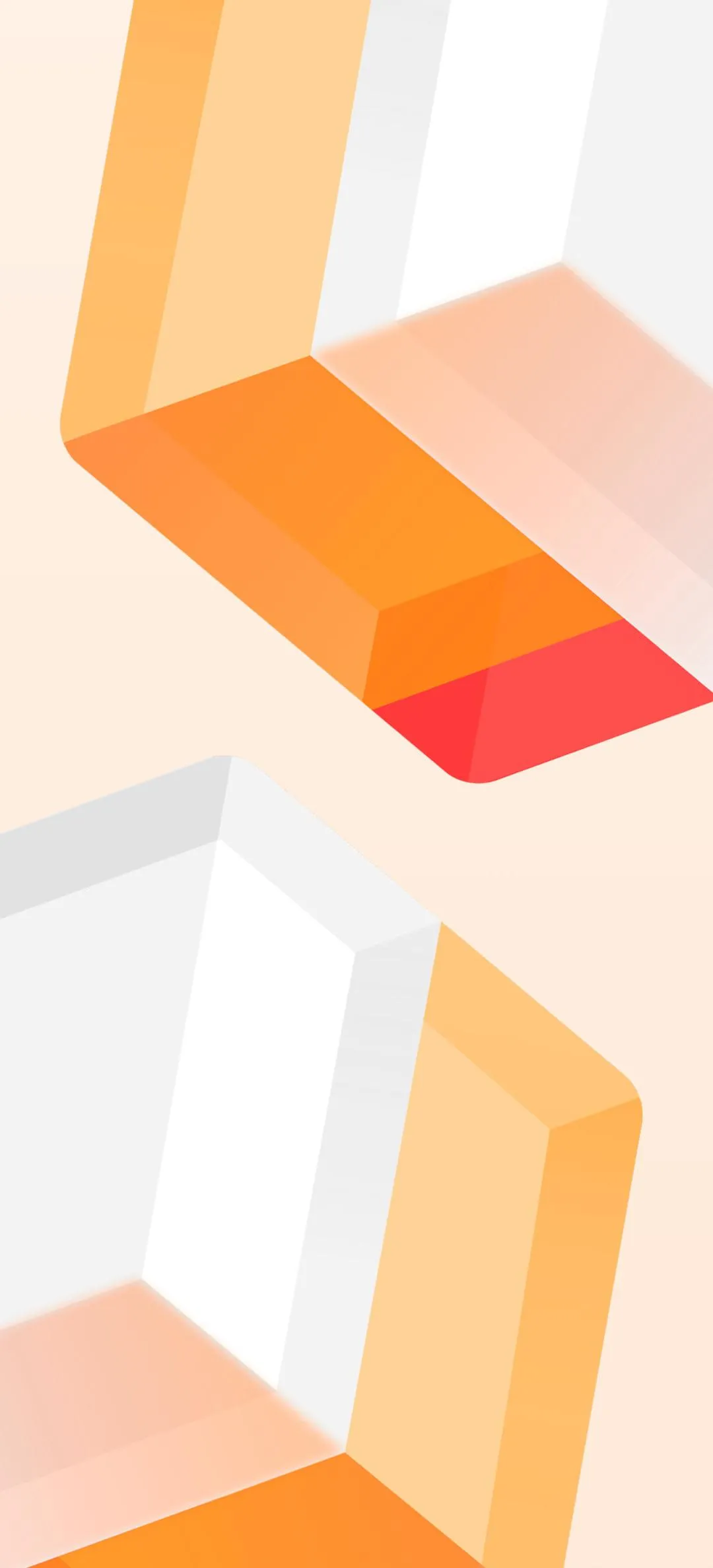 Abstract Orange and White Shapes for Modern Design Wallpaper