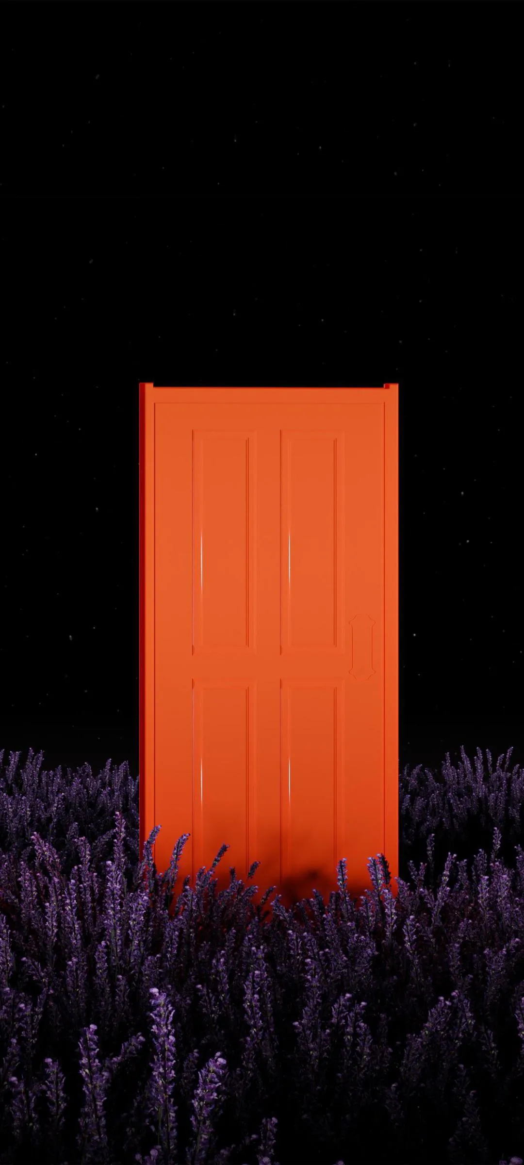 Abstract Orange Glow Shape for Minimal Mobile Look