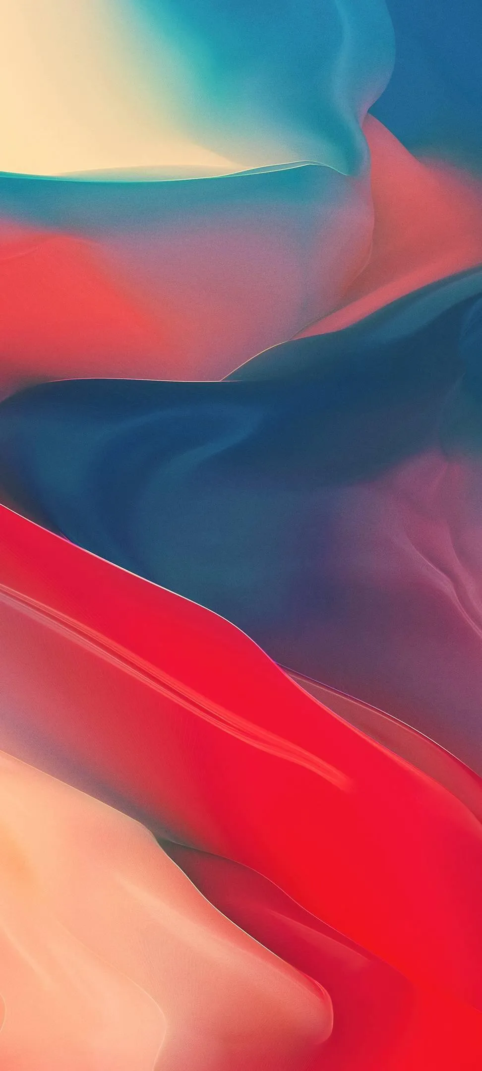 Abstract Painting with Bold Blue and Red Brush Strokes