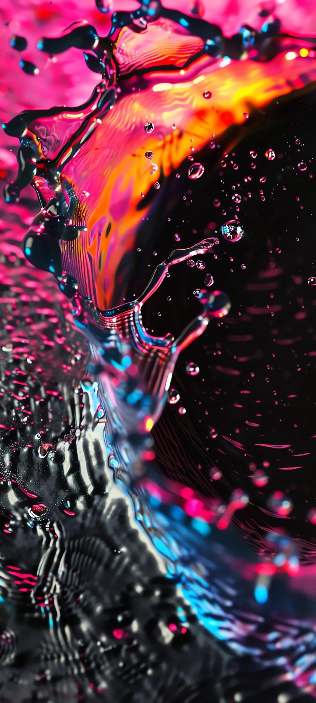 Abstract Pink and Blue Fluid in Motion Splash Wallpaper