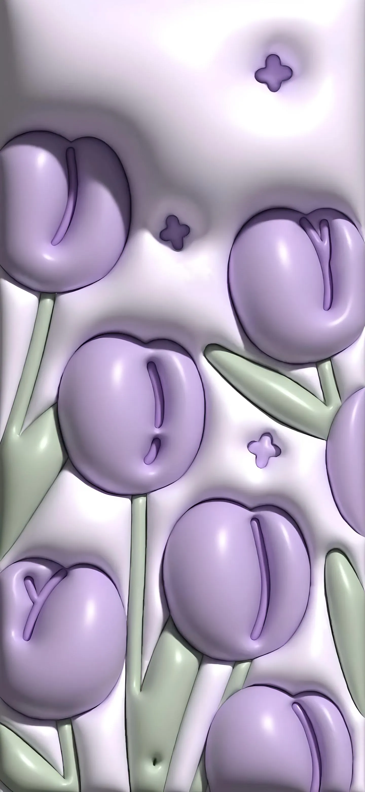 Abstract Purple Bubbles in a Clean White Background