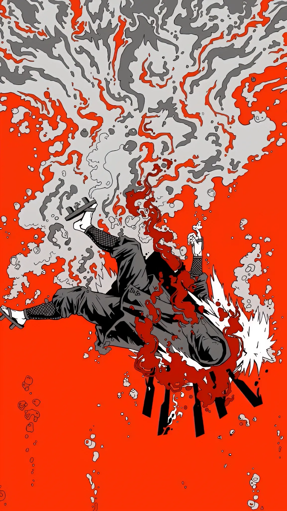 Abstract Red and Grey Paint Splash Art Design Wallpaper