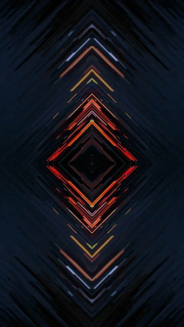 Abstract Red Diamond Pattern Centered in Deep Black Texture