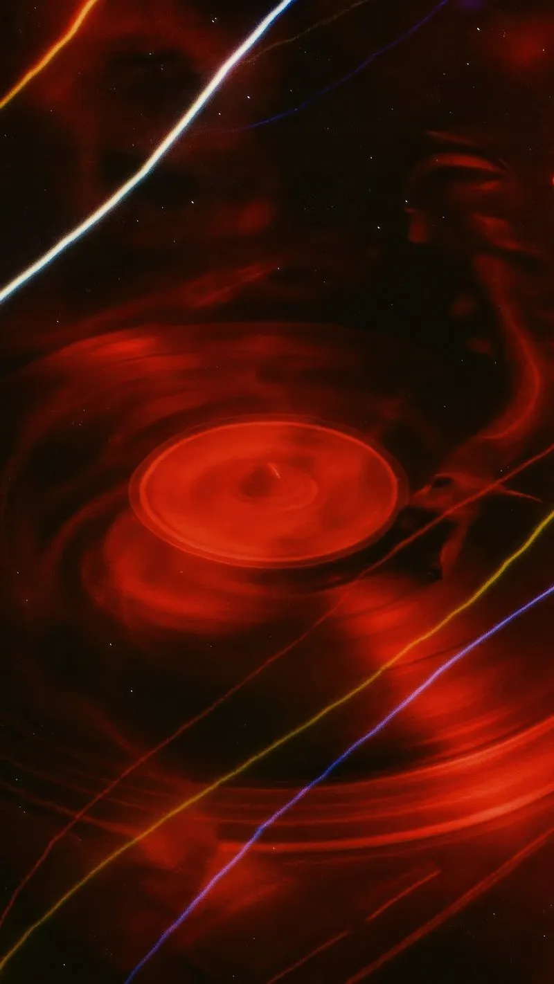 Abstract Red Energy Forming Intense Swirling Motion Art