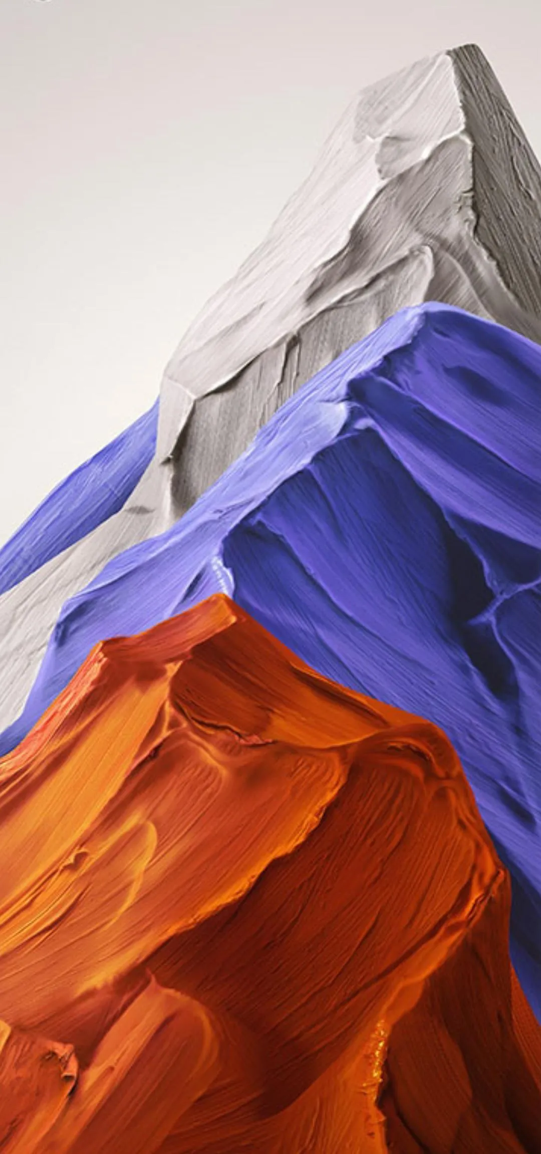 Abstract Rock Layers With Orange and Blue Contrast Wallpaper