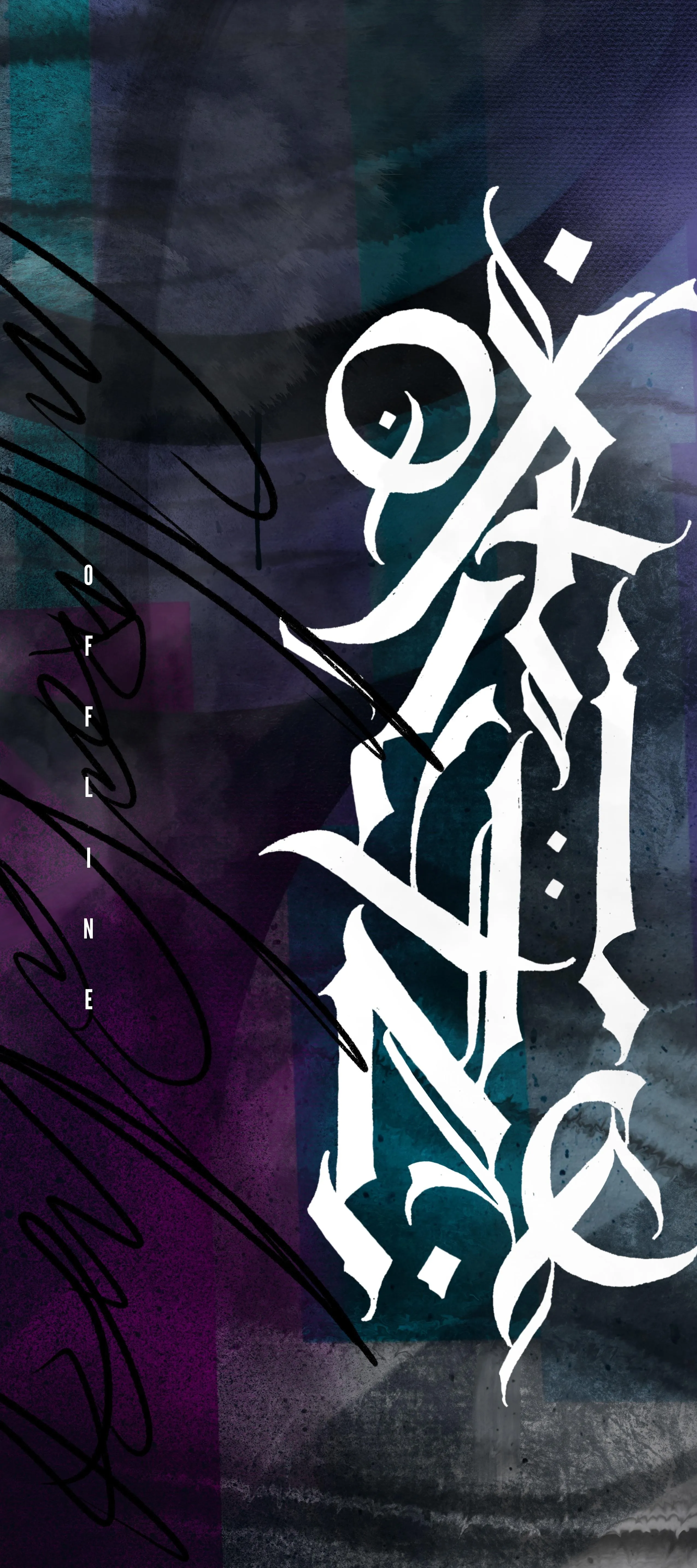 Abstract Street Art Featuring Graffiti and Dark Tones