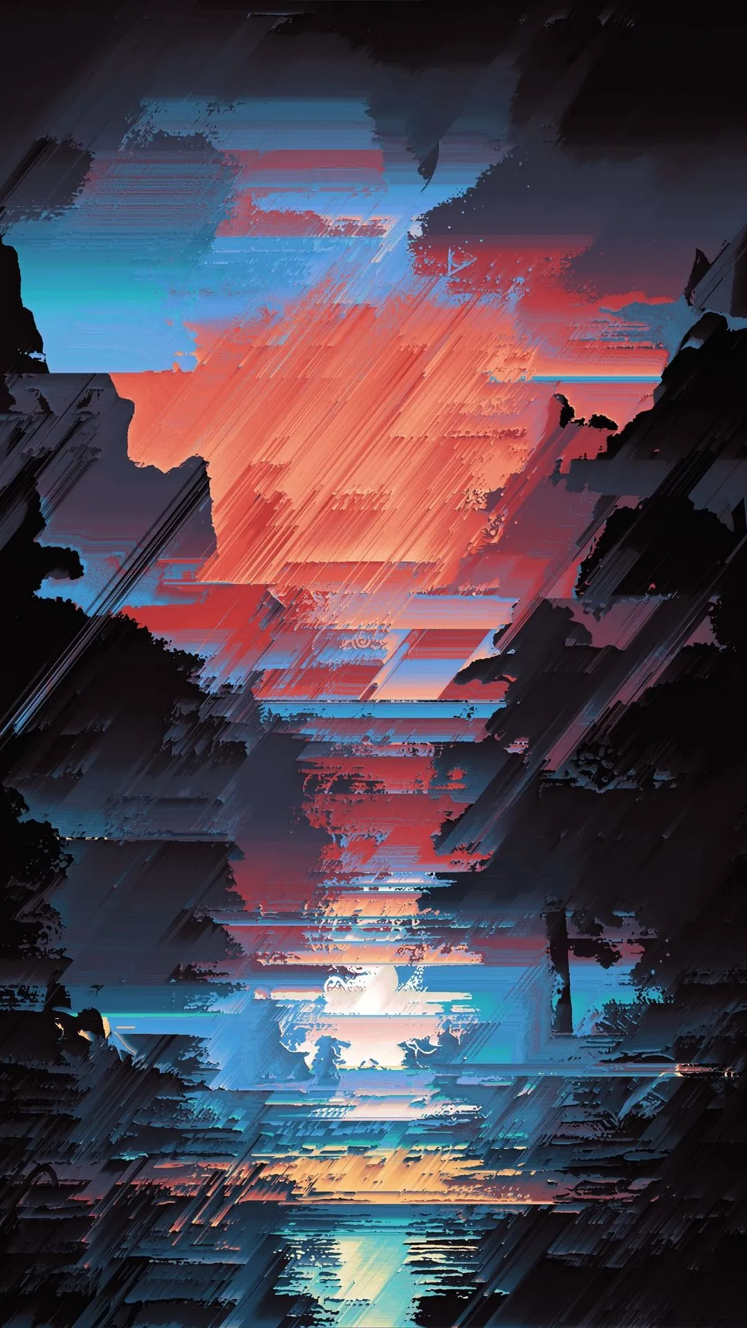 Abstract Sunset Art with Vibrant Sky Reflections Image