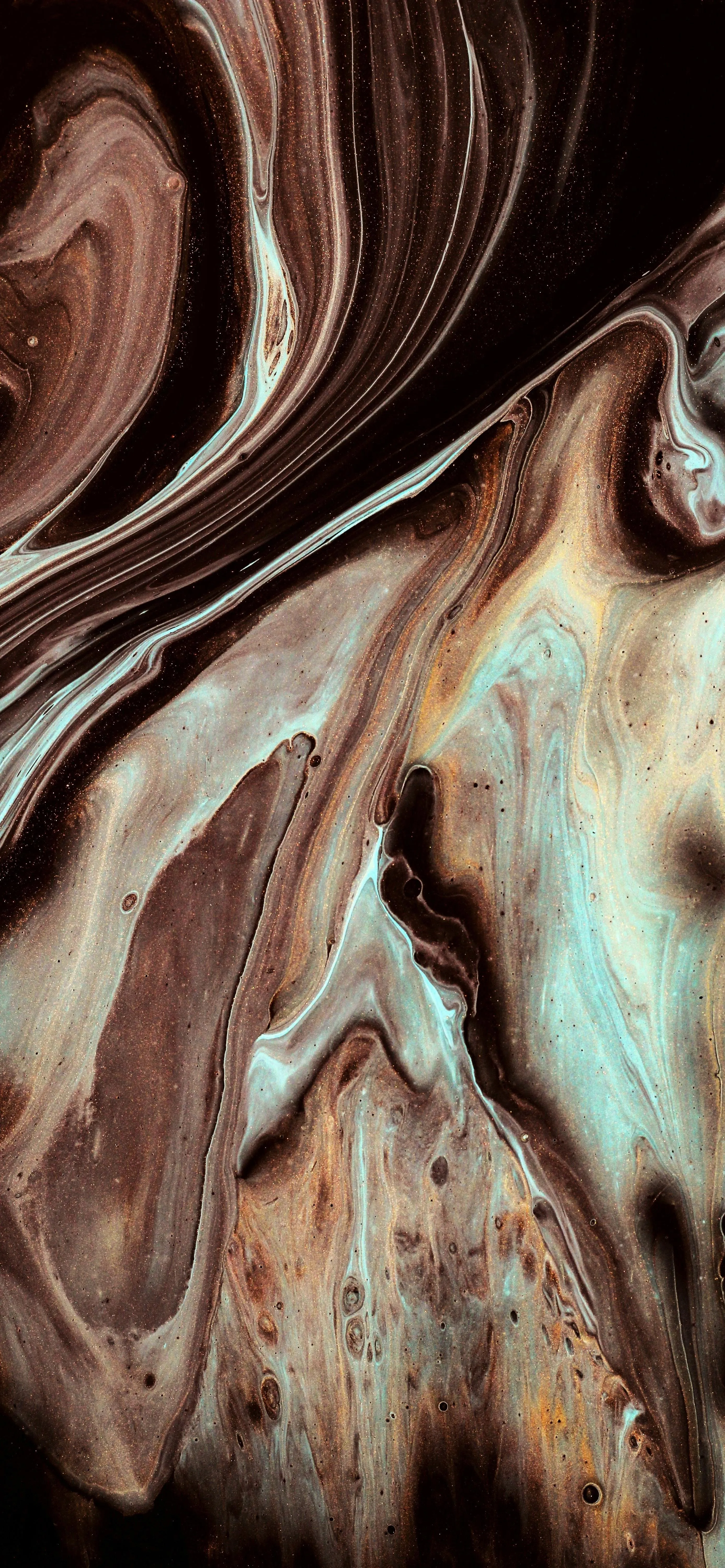 Abstract Swirling Brown Creamy Marbled Artwork Wallpaper