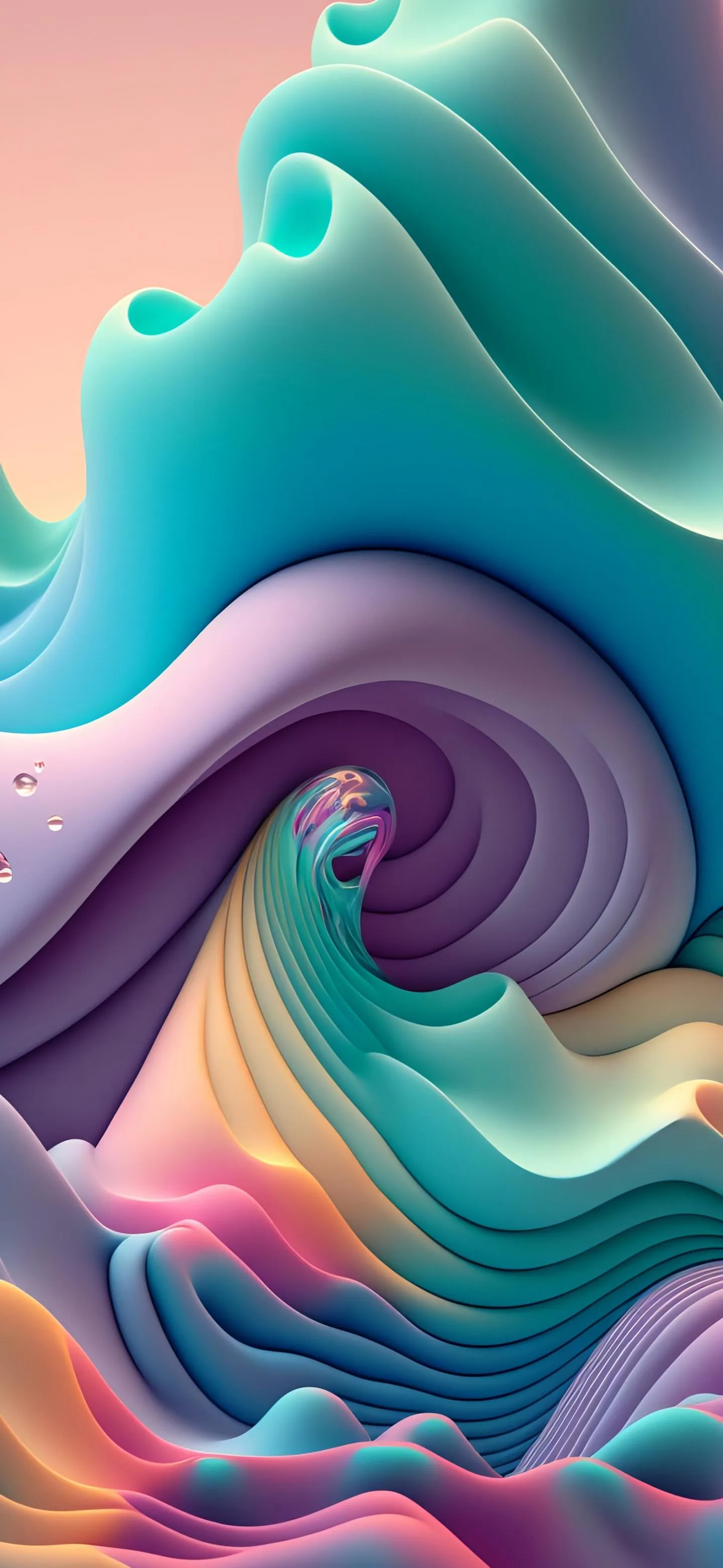 Abstract Swirling Colors in Bright Pastel Gradient