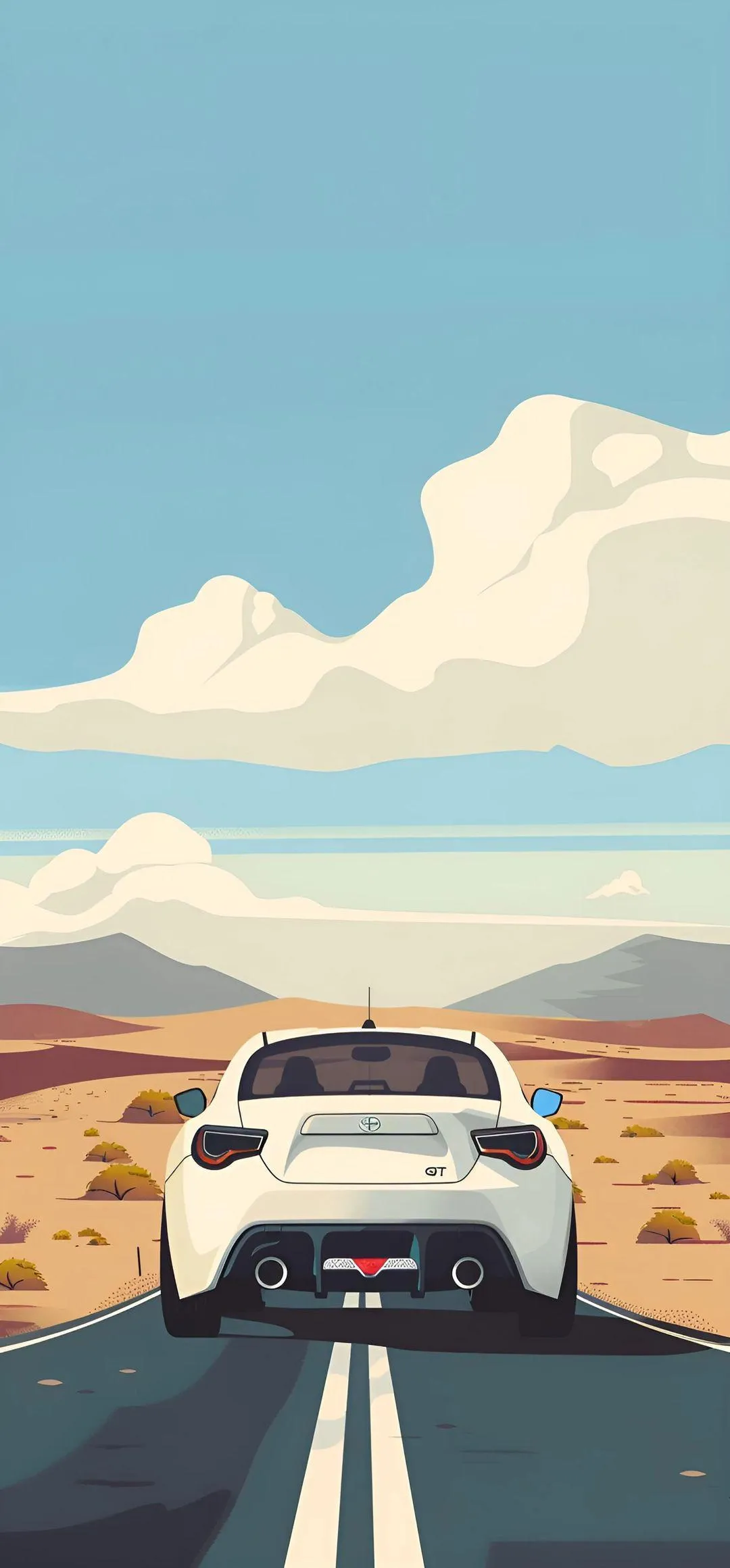 Adventure Car Driving Through Desert Road Artwork Image