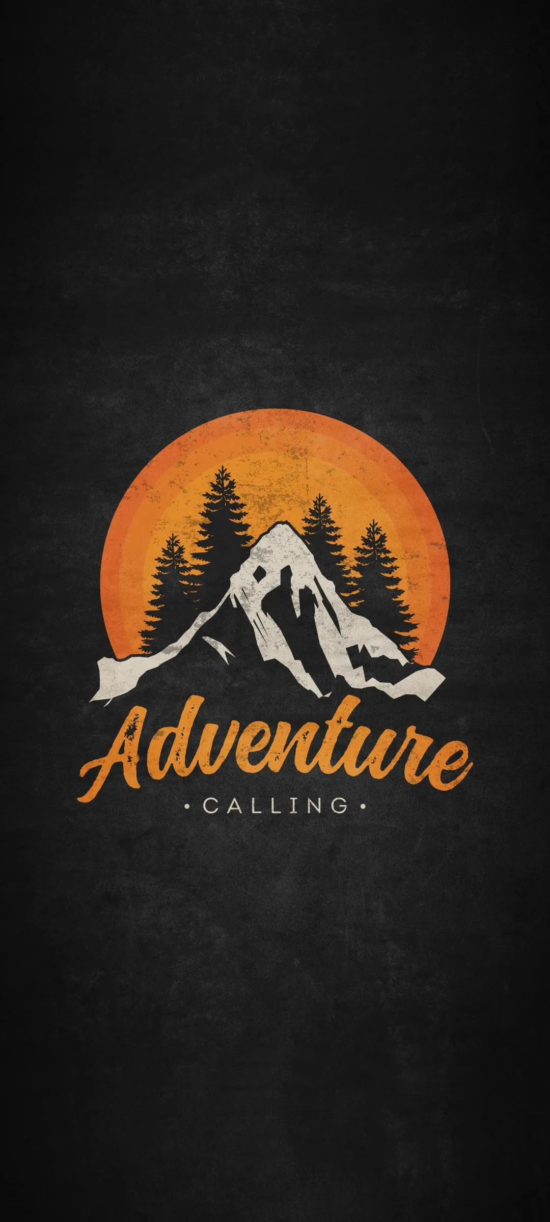 Adventure Typography with Mountain Silhouette Wallpaper
