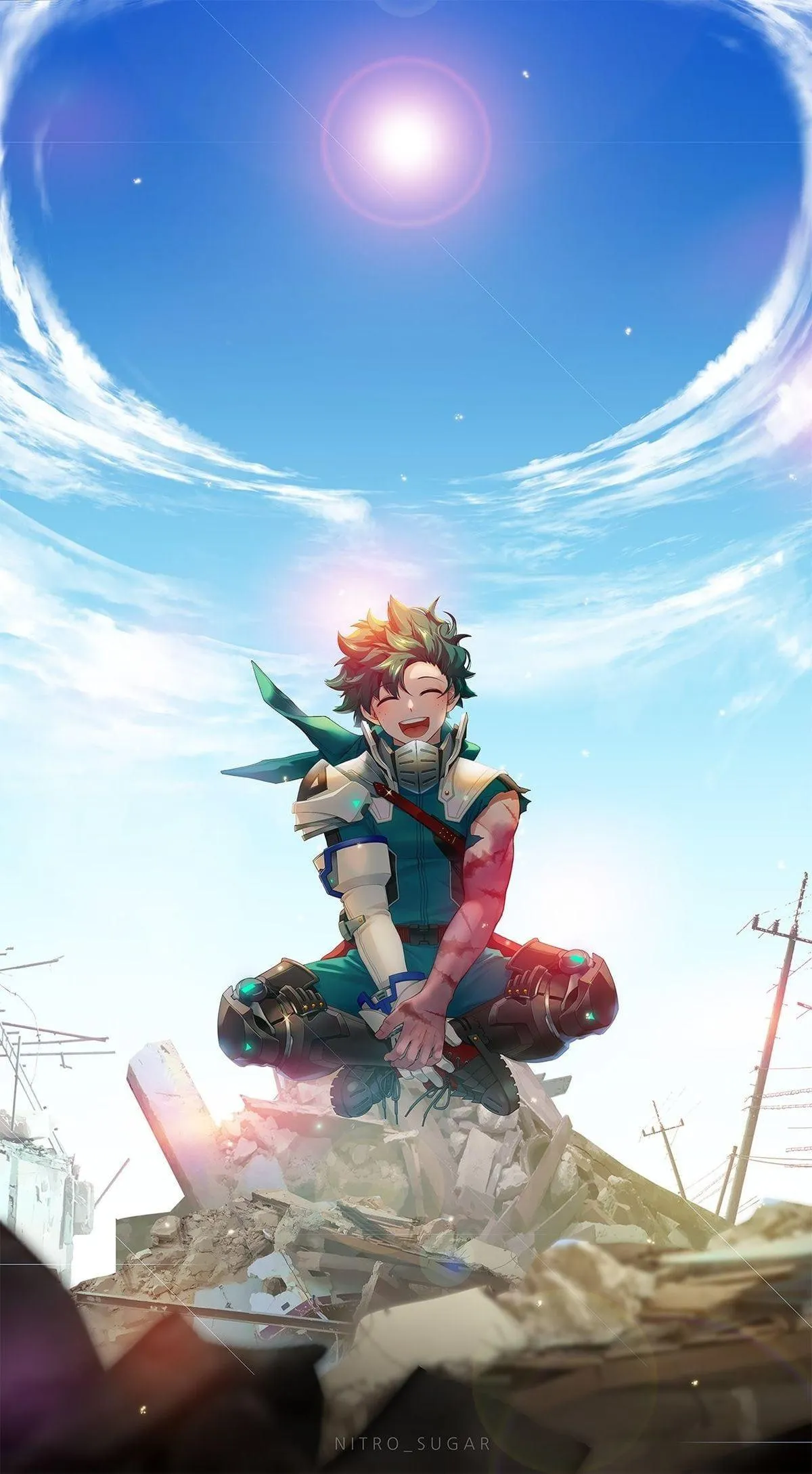 Adventurous Child Gazing at Sky from Grassy Hilltop