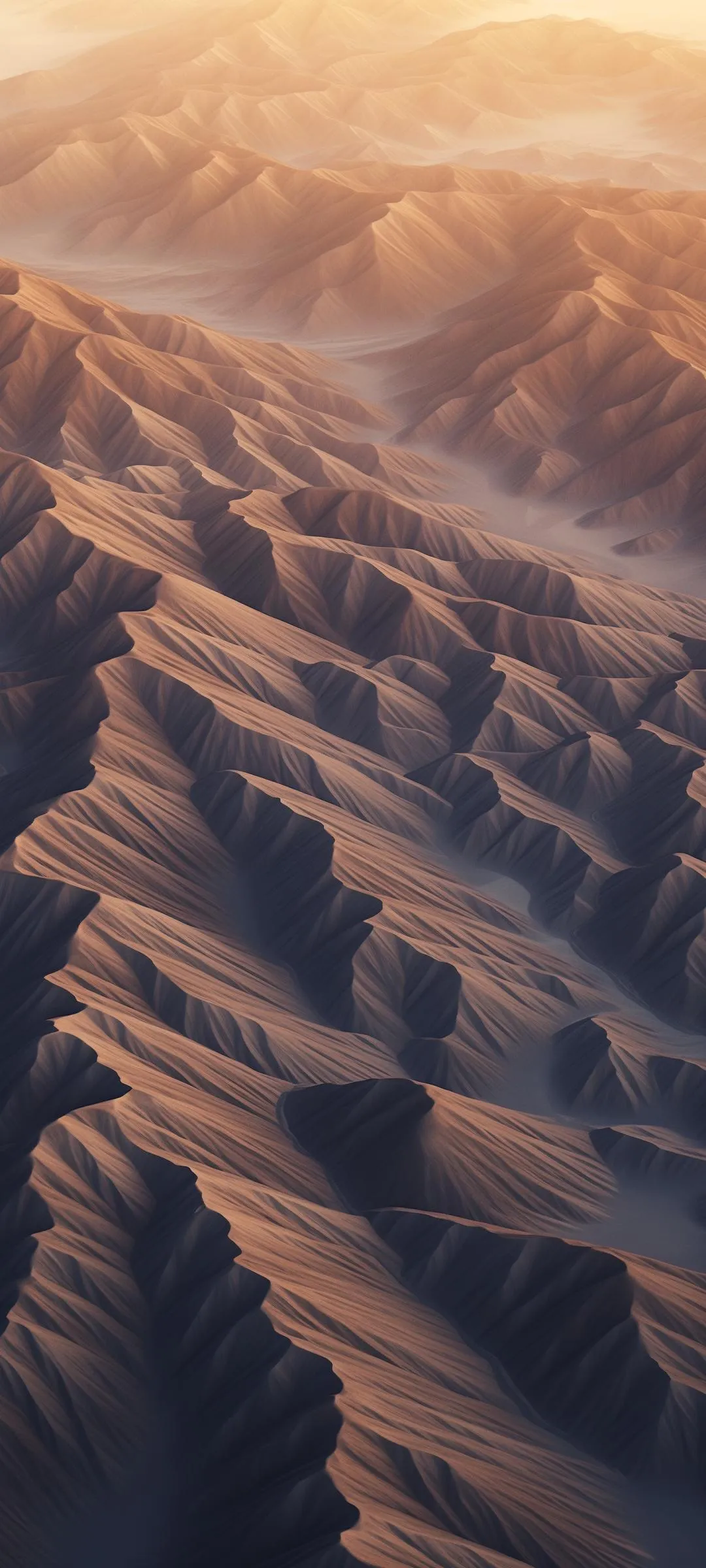 Aerial View of Vast Desert with Dramatic Sand Patterns