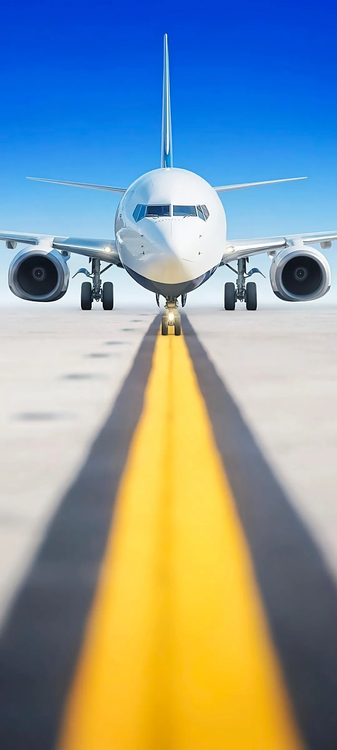 Airplane Runway Travel Journey Minimal Mobile Wallpaper