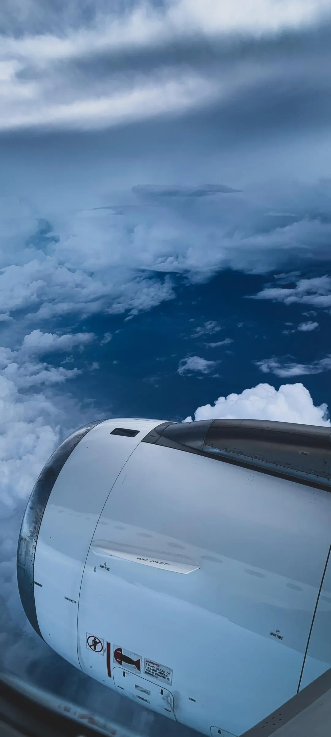 Airplane Wing View from Sky Window Mobile Wallpaper