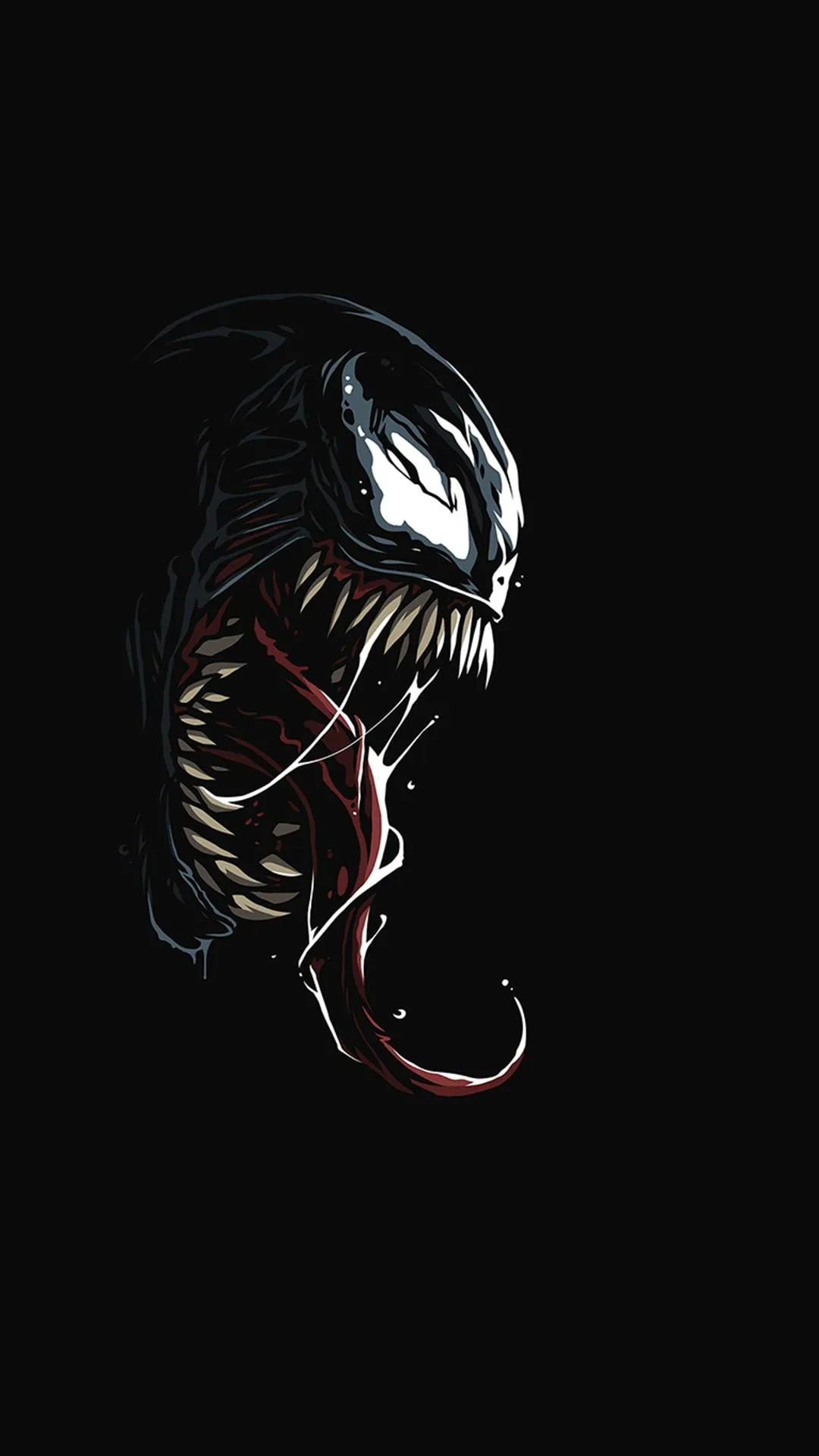 Alien Venom Creature Silhouette on Black Background