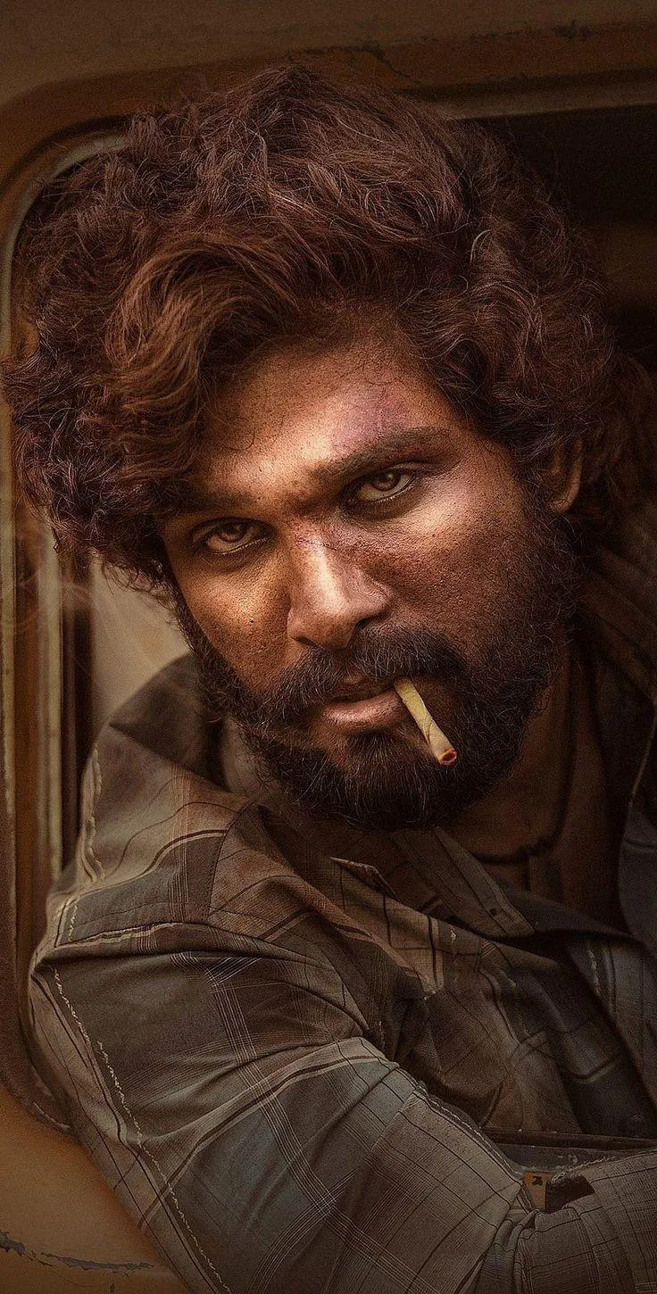 Allu Arjun in Bearded Rustic Look with Deep Fierce Eyes