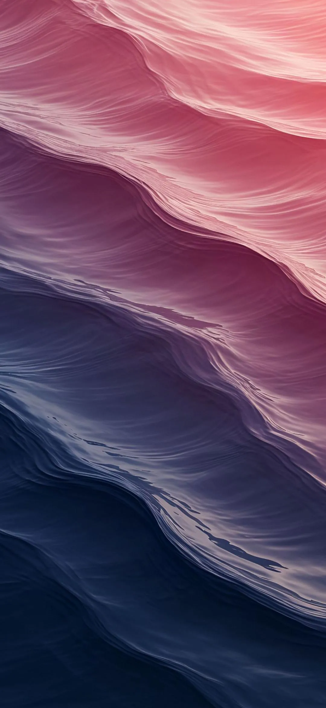 Amazing Abstract Layered Waves Pink and Blue Wallpaper