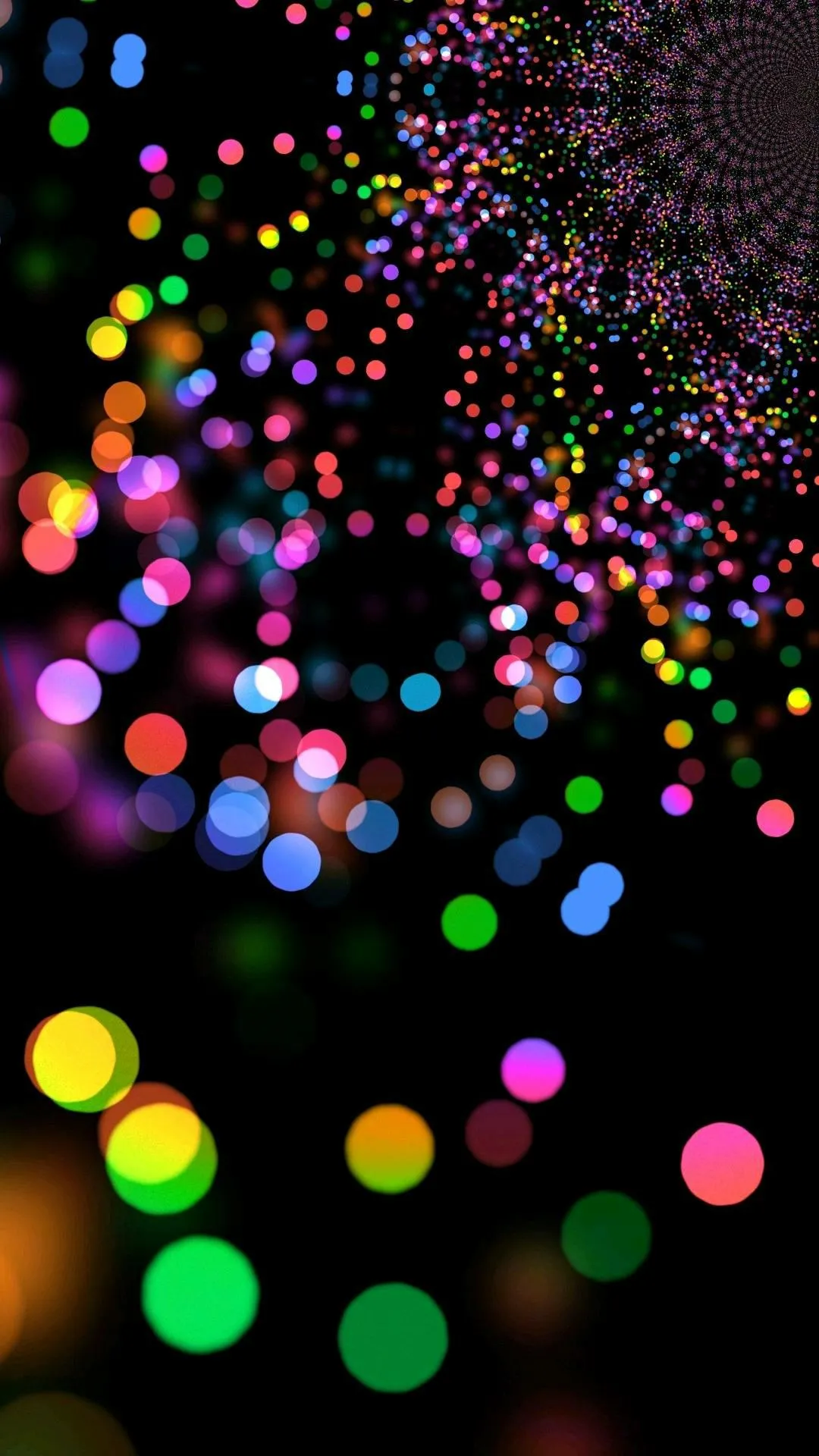 Amazing Colorful Light Orbs Bokeh Art Mobile Wallpaper