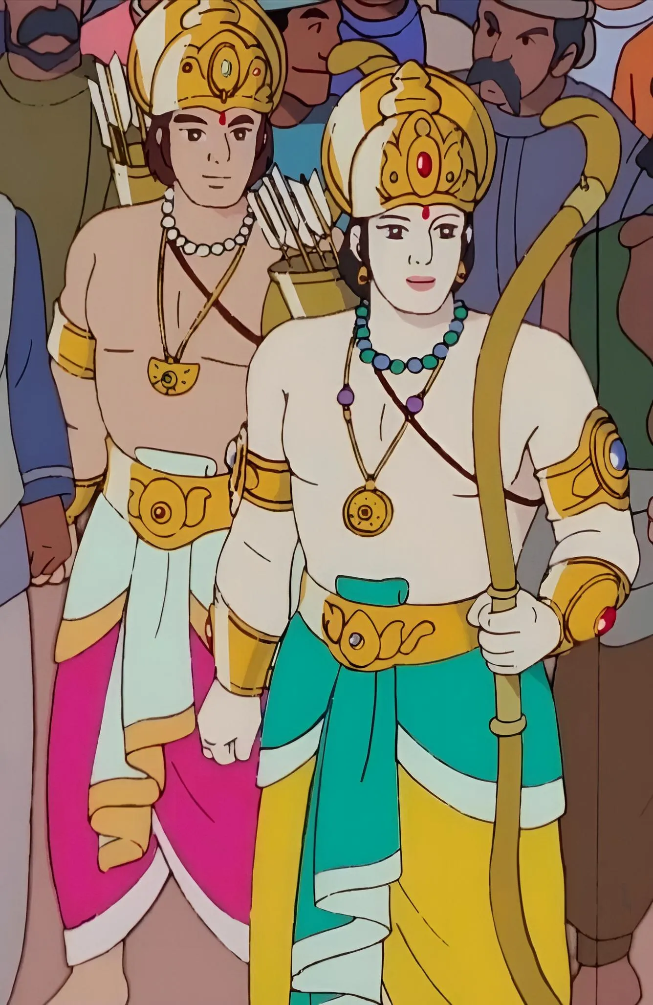 Ancient Mythic Heroes Standing Together In Bright Light