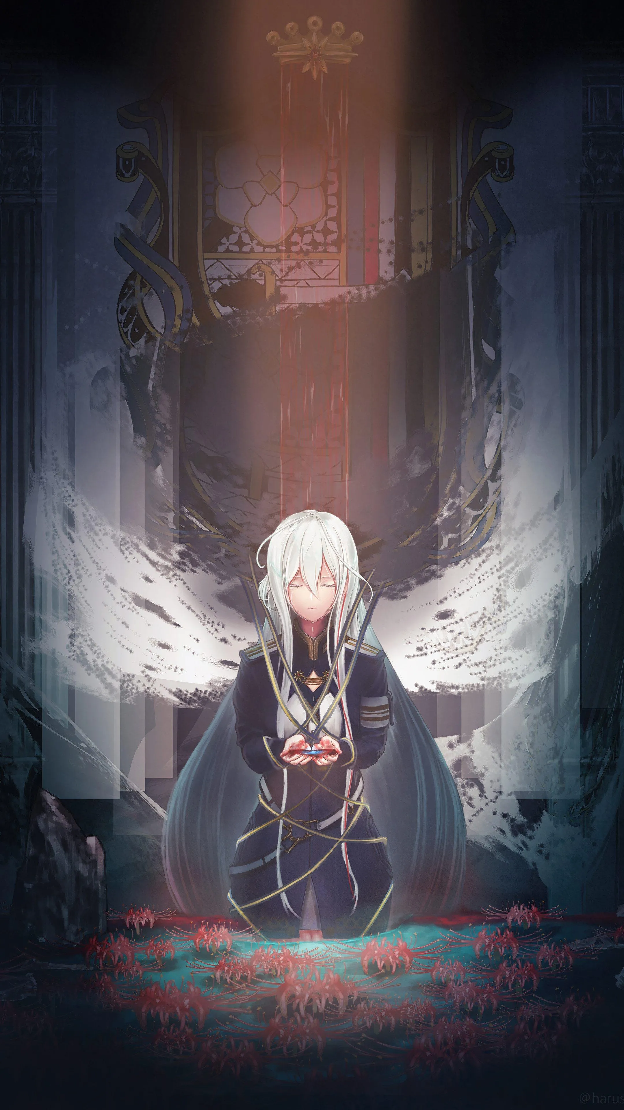 Angelic Warrior Dark Fantasy Scene for OnePlus 12 Wallpaper