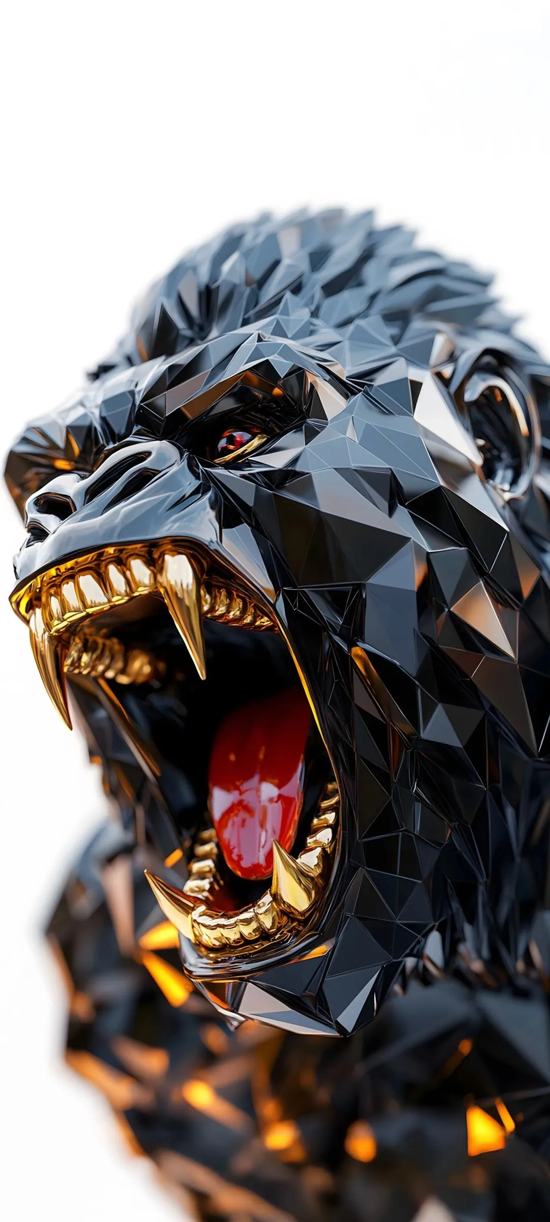 Angry Gorilla Roaring with Intense Expression Close Up