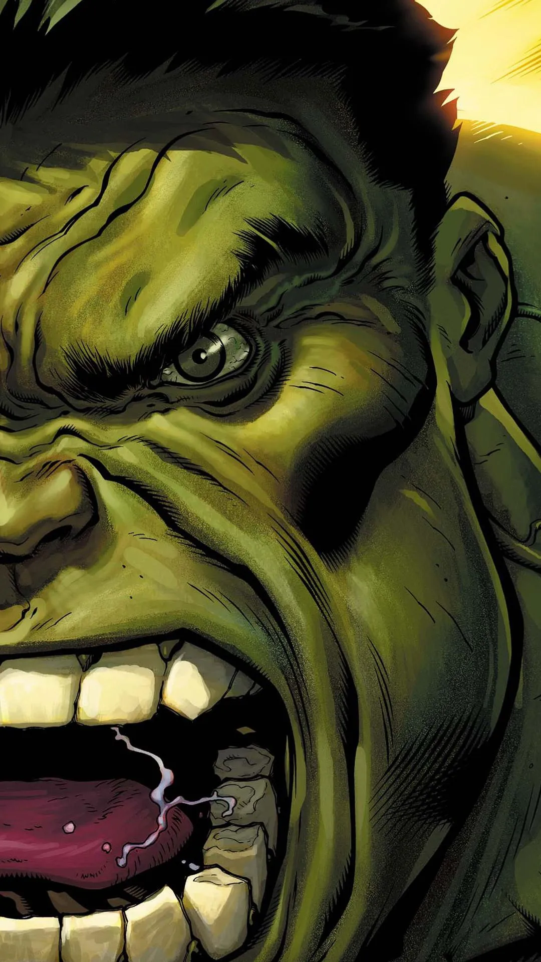 Angry Green Hero Face Artwork in Intense Cinematic Style