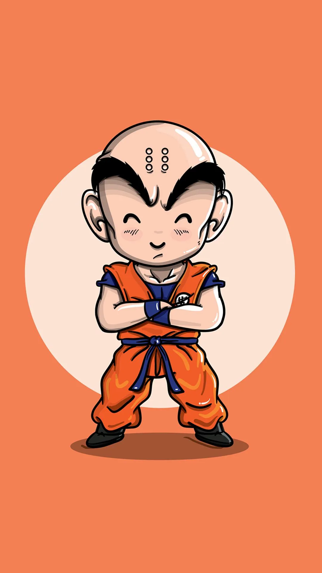 Anime Cartoon Fighter in Orange Power Stance Wallpaper