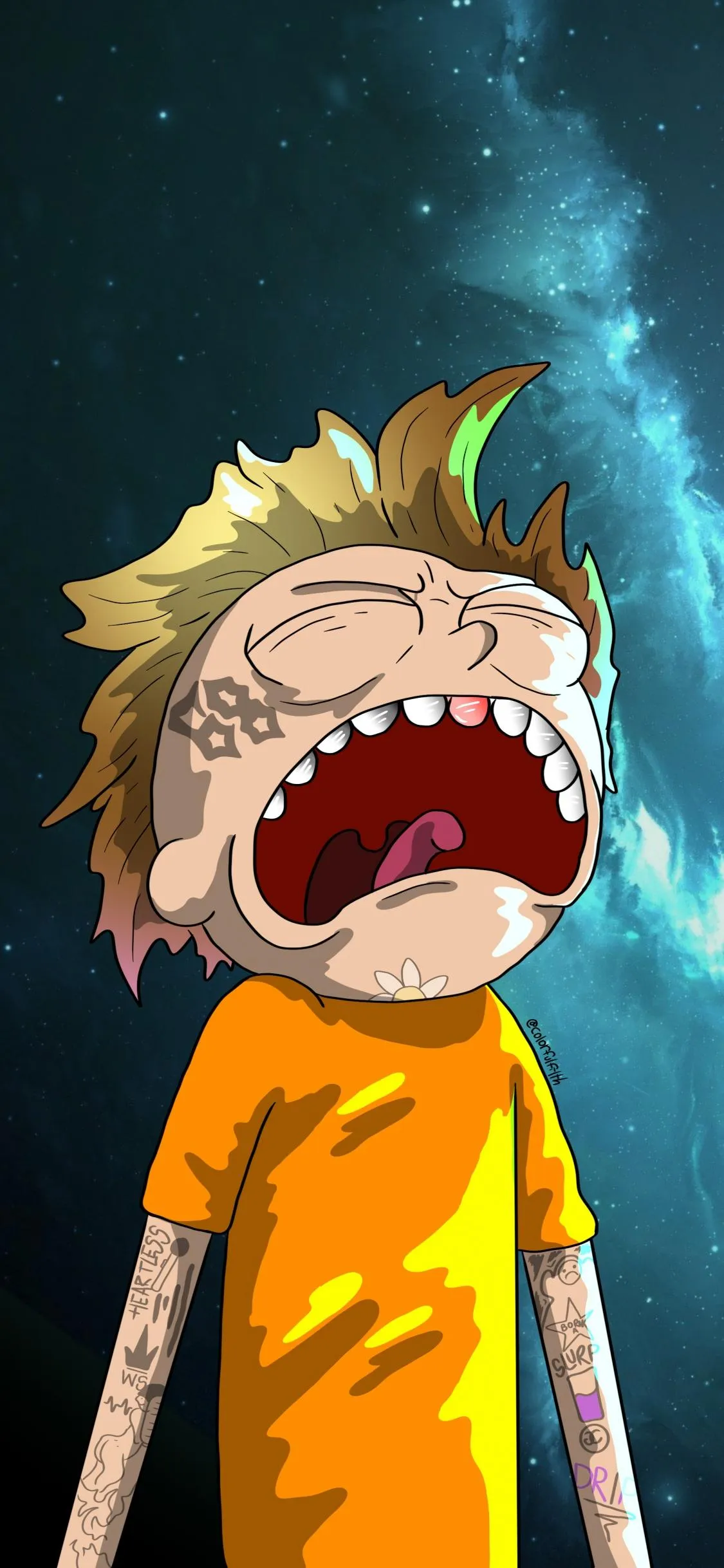 Anime Character Screaming Bold Energetic Cartoon Art