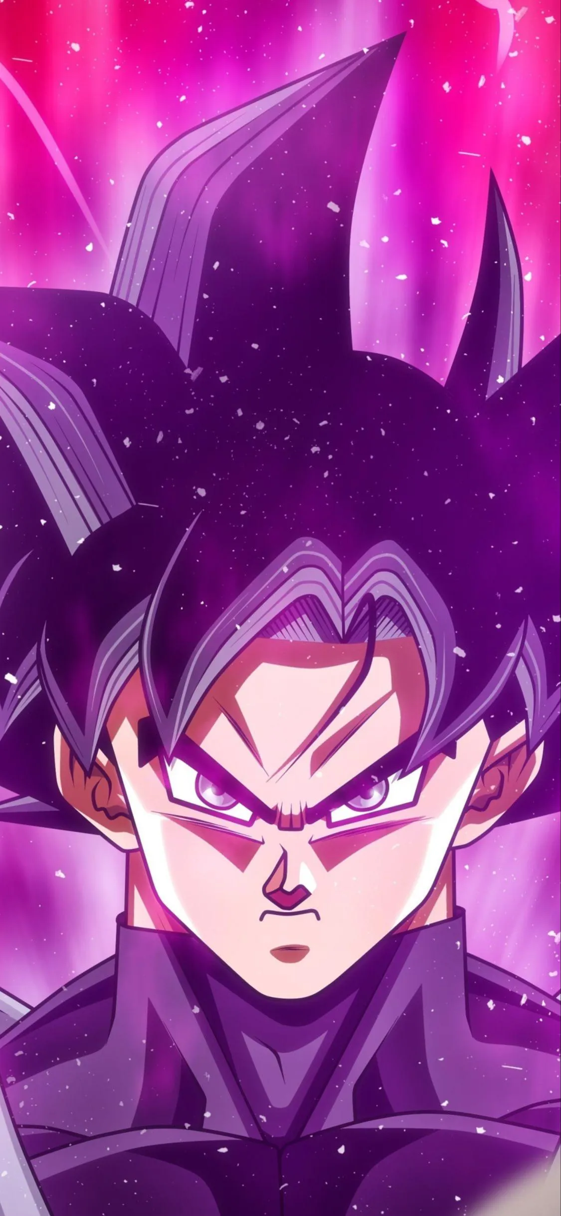 Anime Character with Intense Expression and Purple Aura