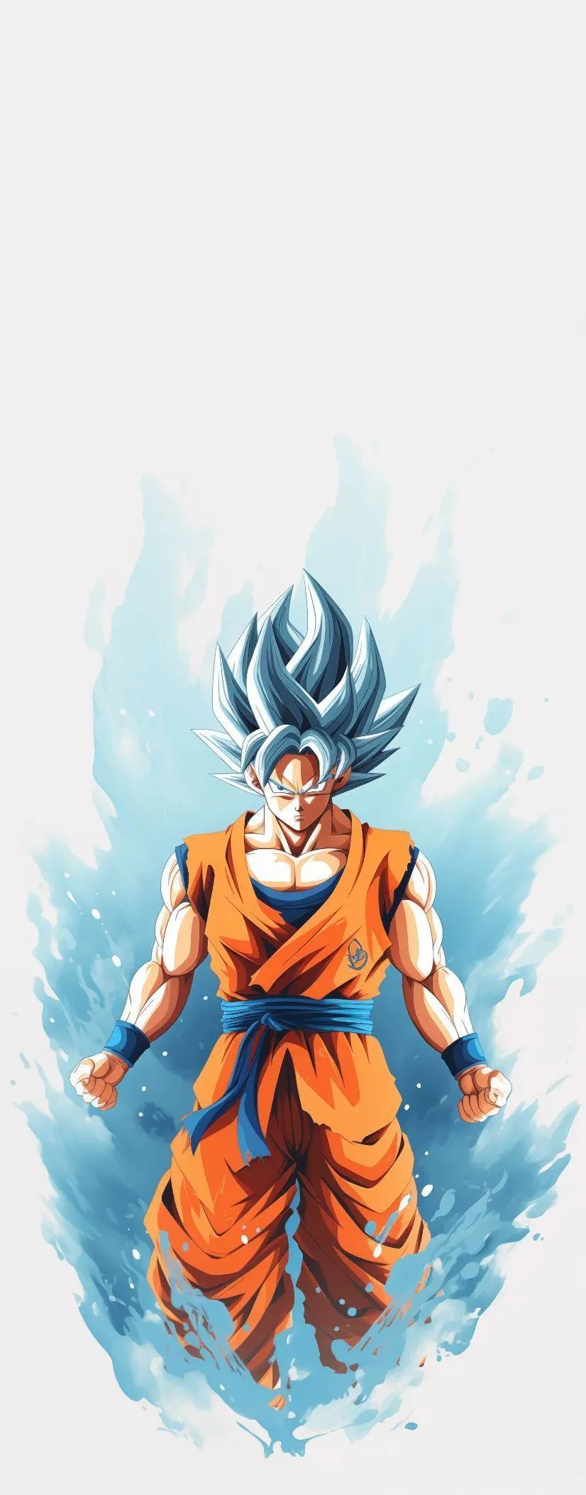 Anime Warrior Powering Up with Fiery Energy Glow Wallpaper