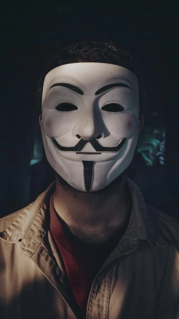 Anonymous Mask Portrait for Mysterious Phone Look Wallpaper