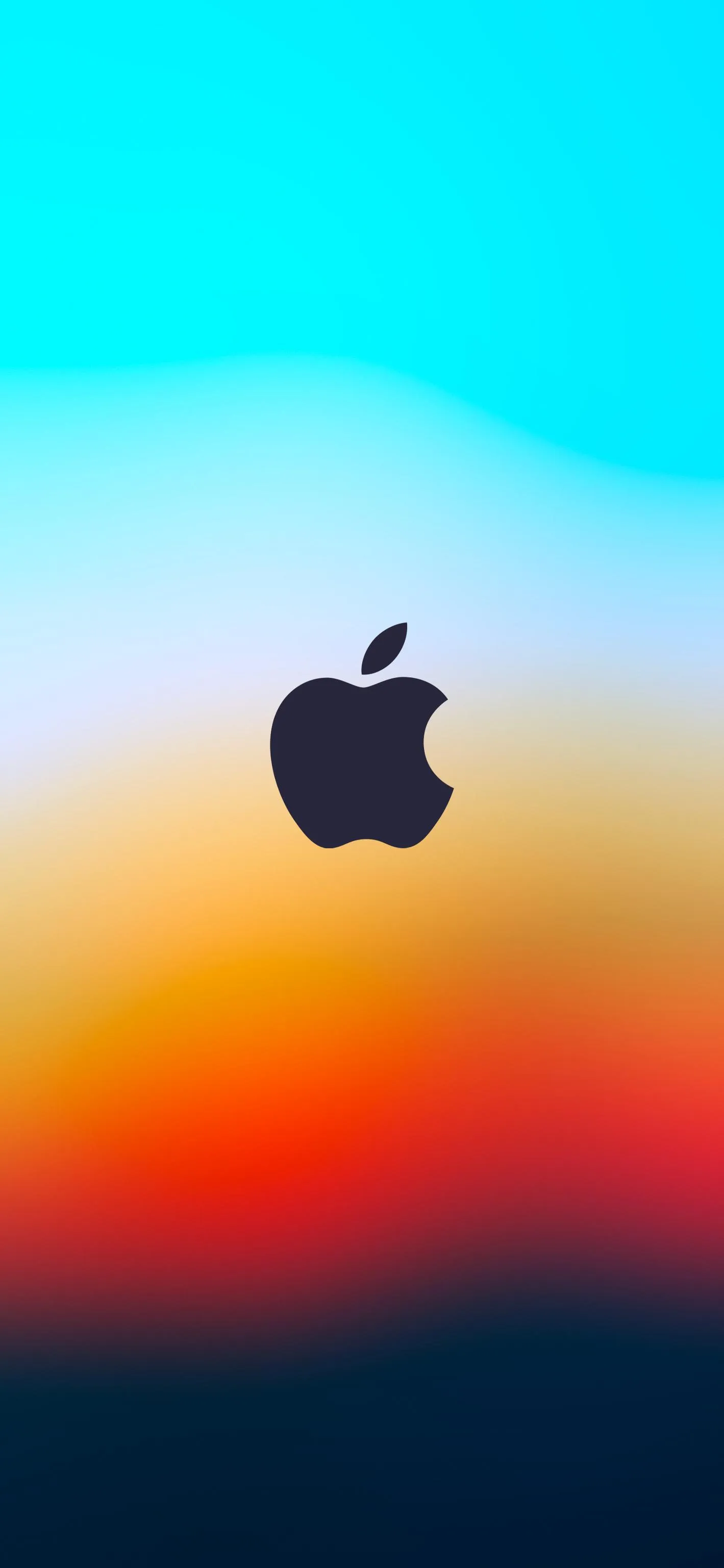 Apple Logo Gradient Sunset Inspired Phone Wallpaper