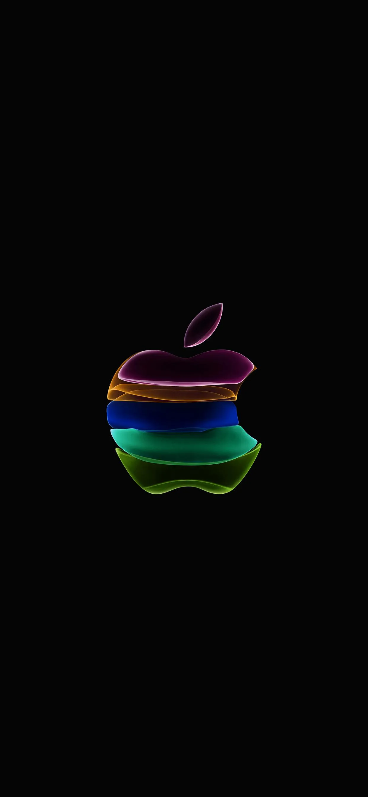 Apple Logo Neon Gradient Glow Dark Abstract Theme Wallpaper