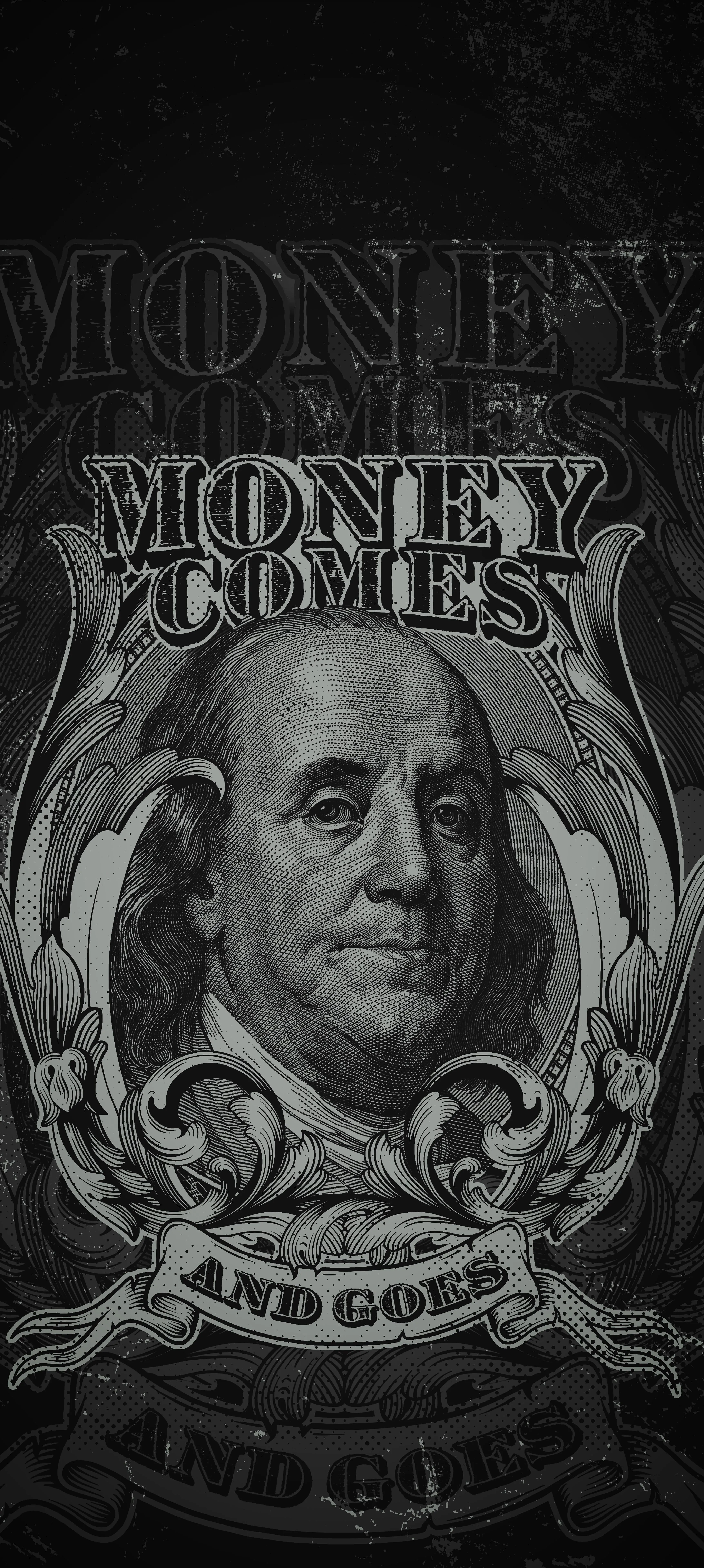 Artistic Currency Portrait with Dark Background Wallpaper