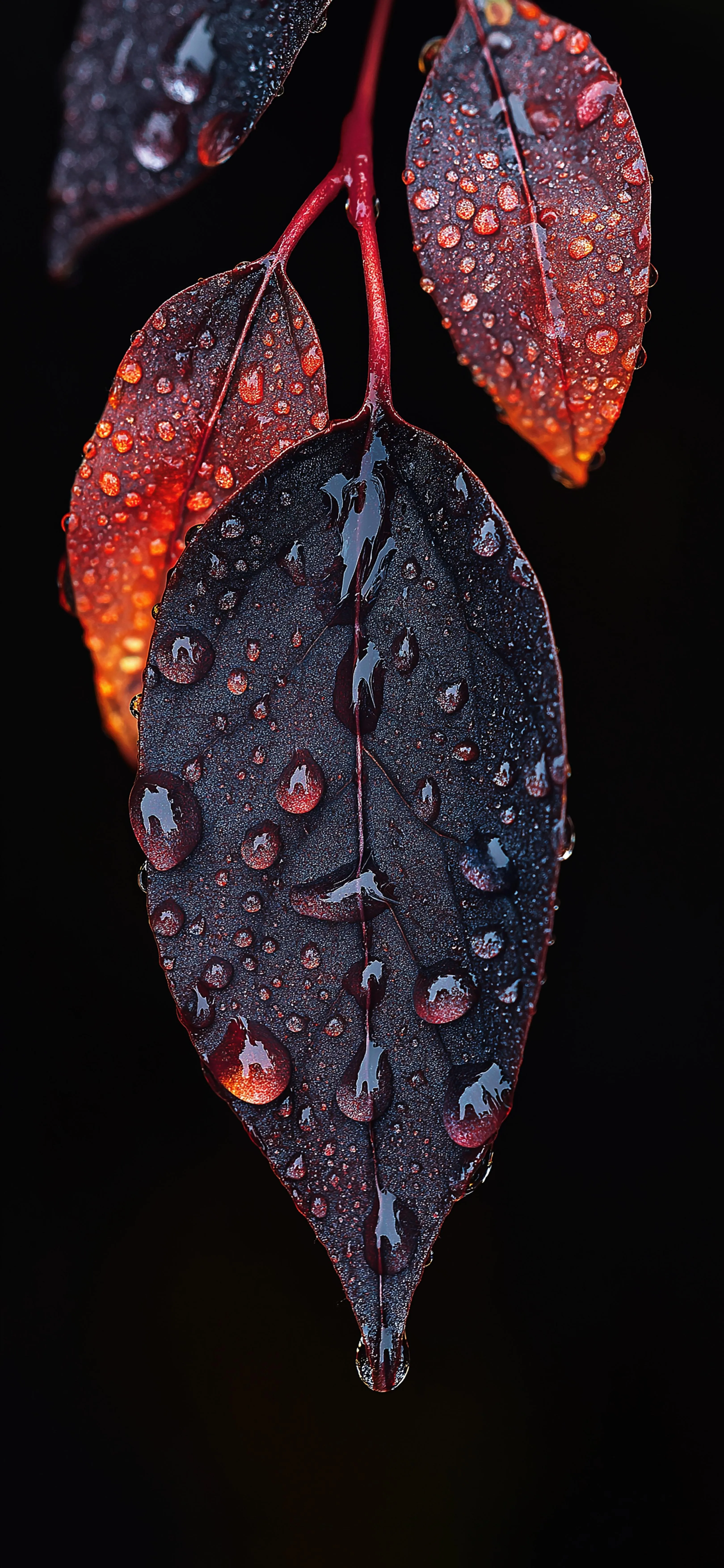 Artistic Leaf with Red and Purple Tones Free Wallpaper