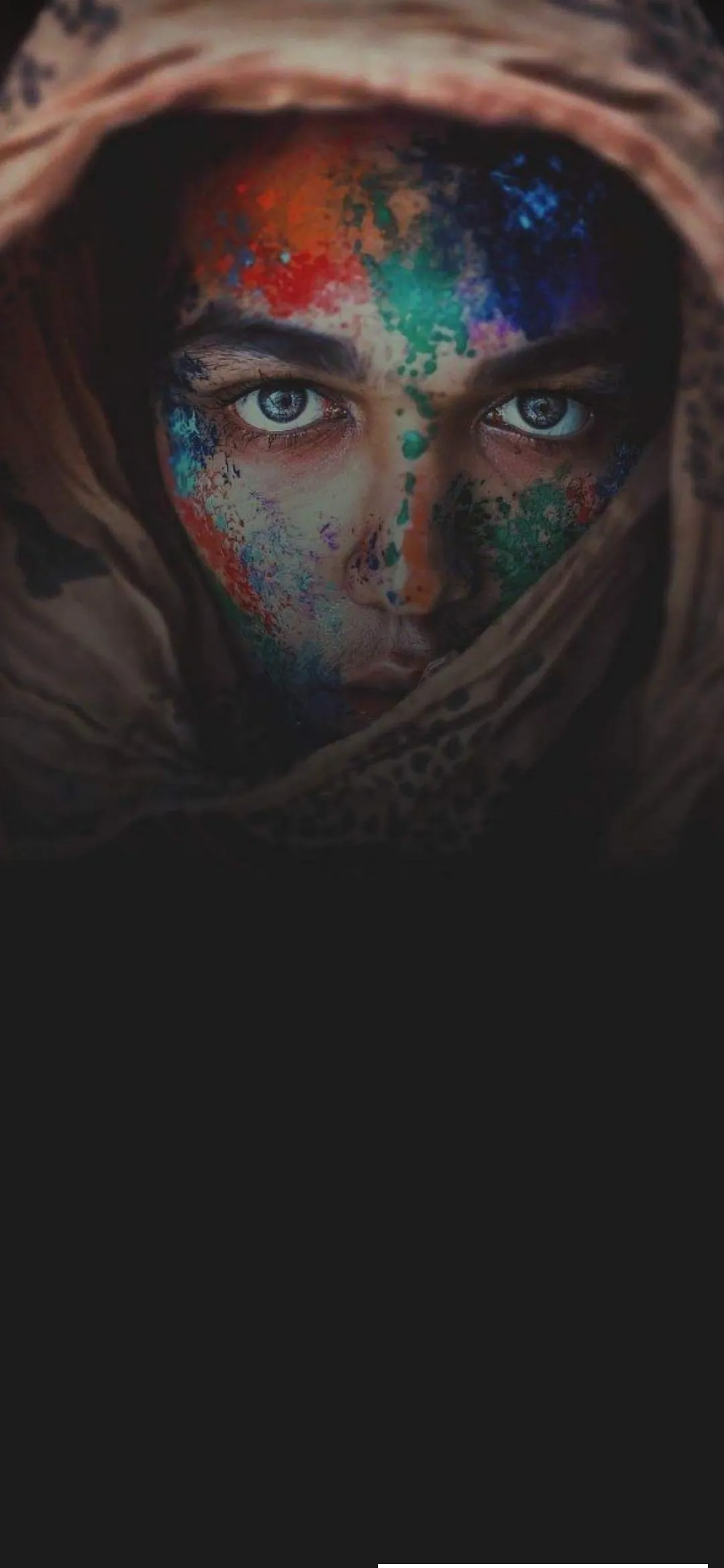 Artistic Portrait of Woman with Colorful Painted Face