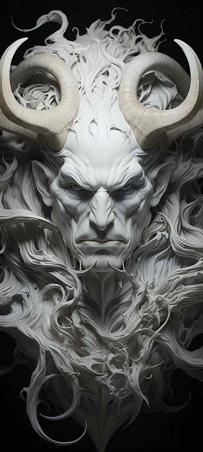 Artistic Smoke Demon with Dramatic Monochrome Effect