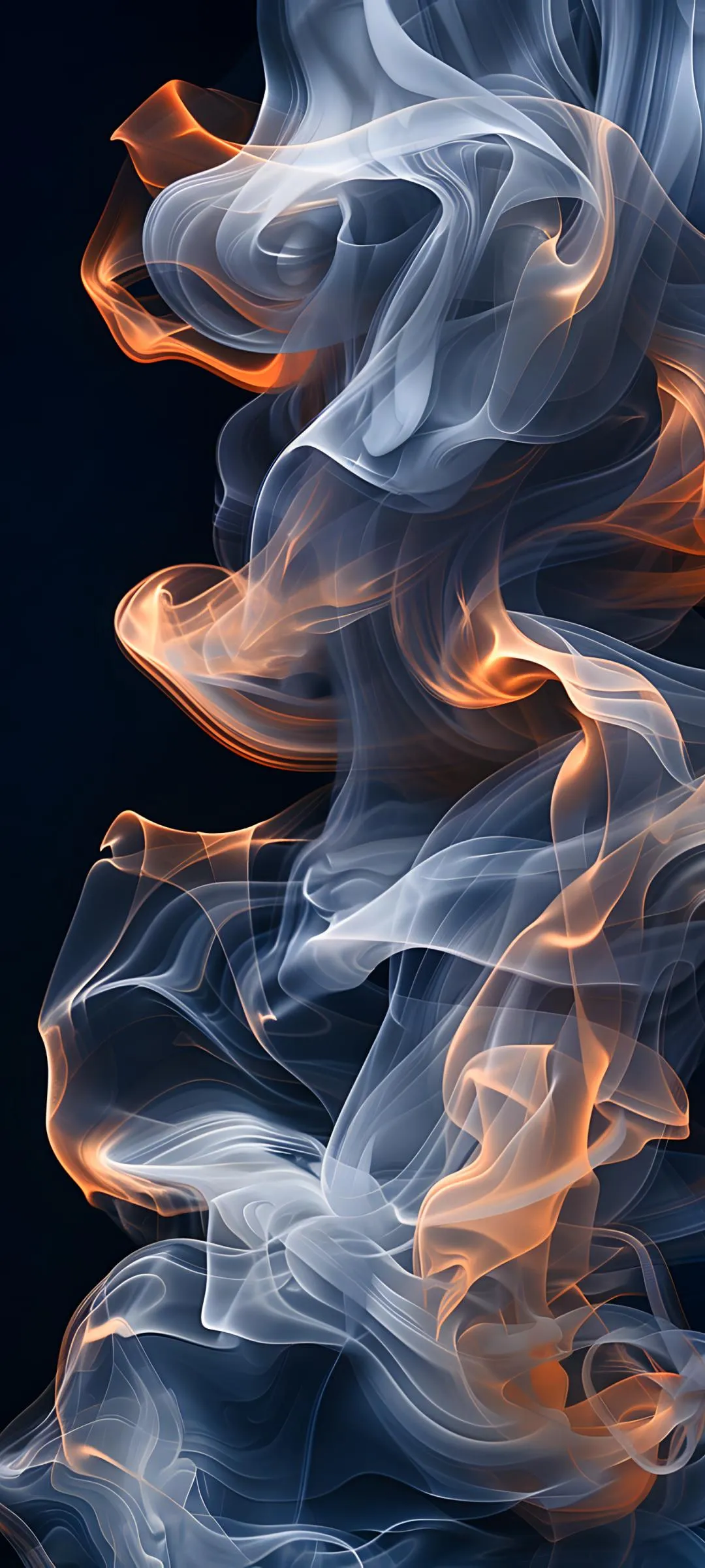 Artistic Smoke Swirls on a Black Background for Phones