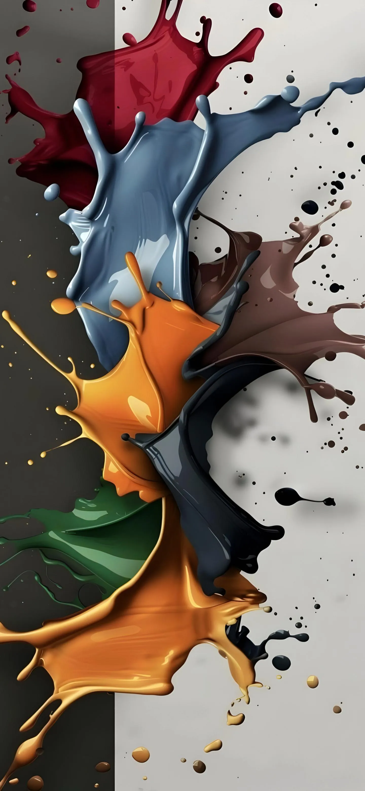 Artistic Splash of Colors on Abstract White Surface