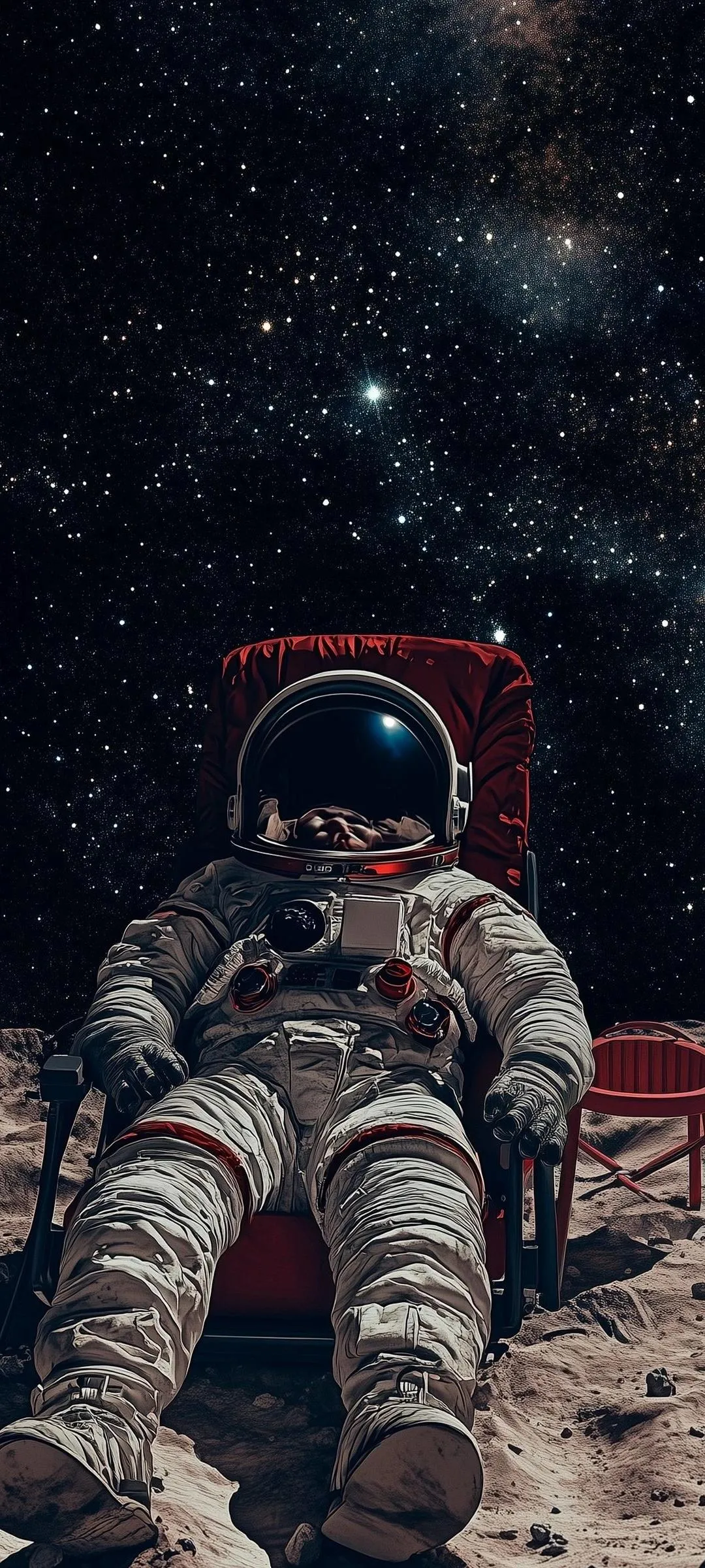 Astronaut Floating Alone in Deep Space Exploration Wallpaper