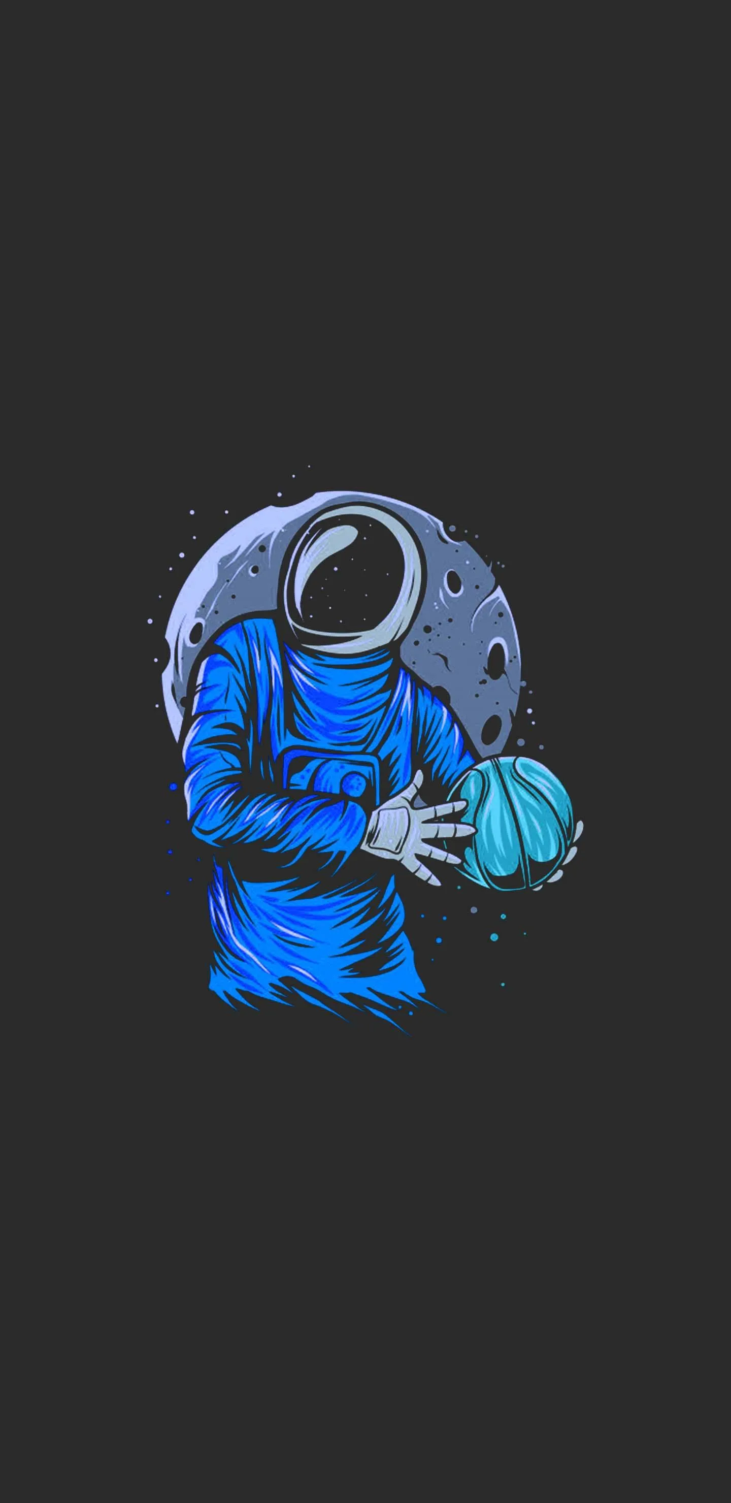 Astronaut Floating With Blue Helmet in Space Wallpaper