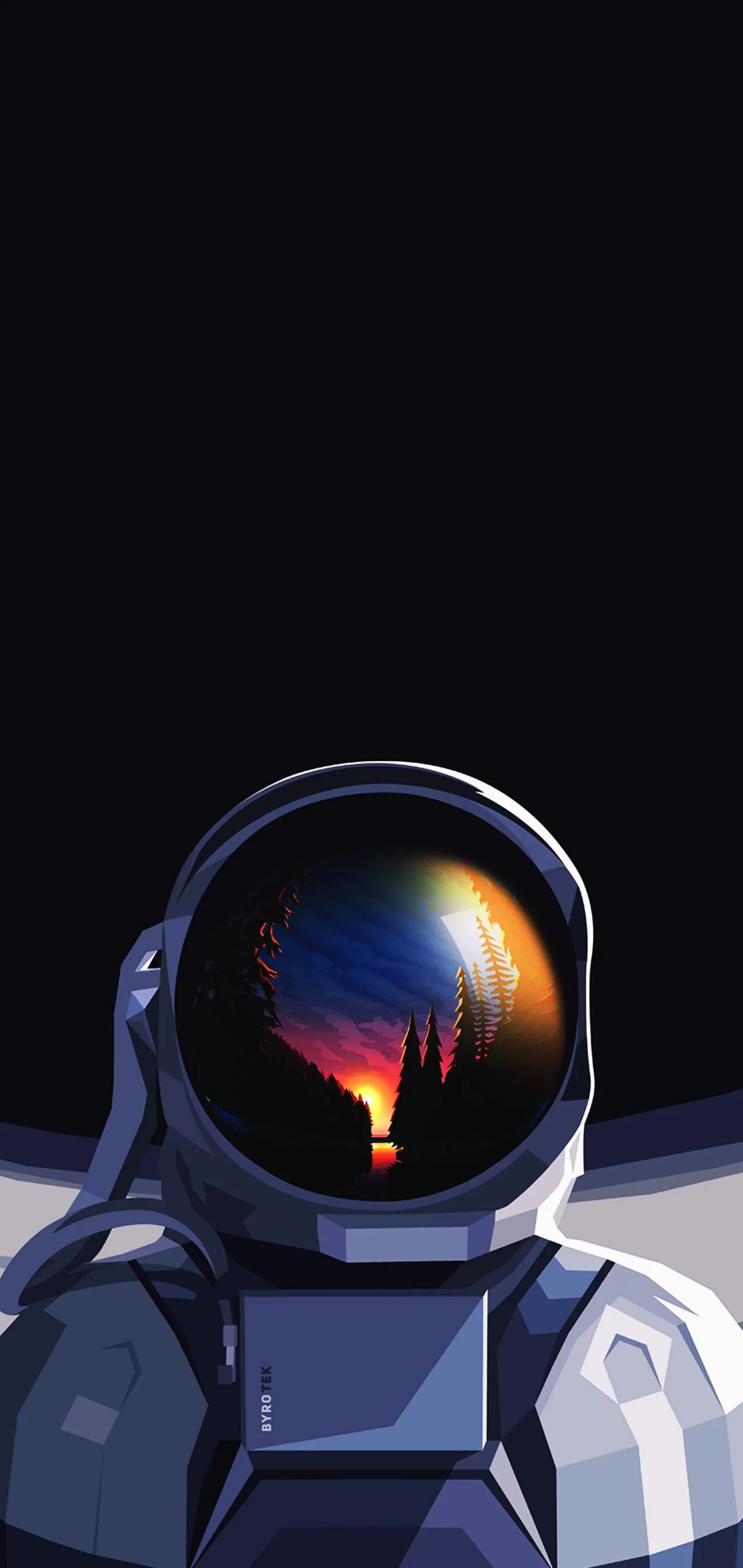 Astronaut Helmet Reflection Outer Space Concept Art