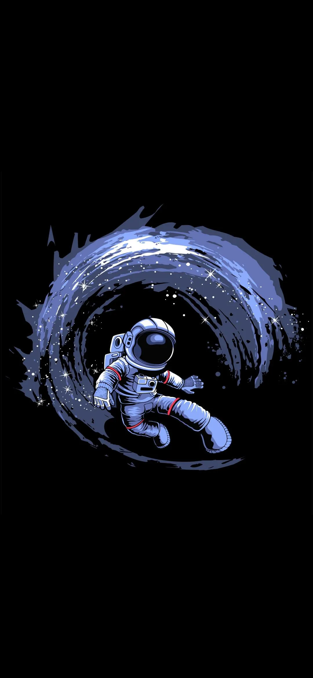 Astronaut in Blue Water Splash Artistic Minimal Wallpaper