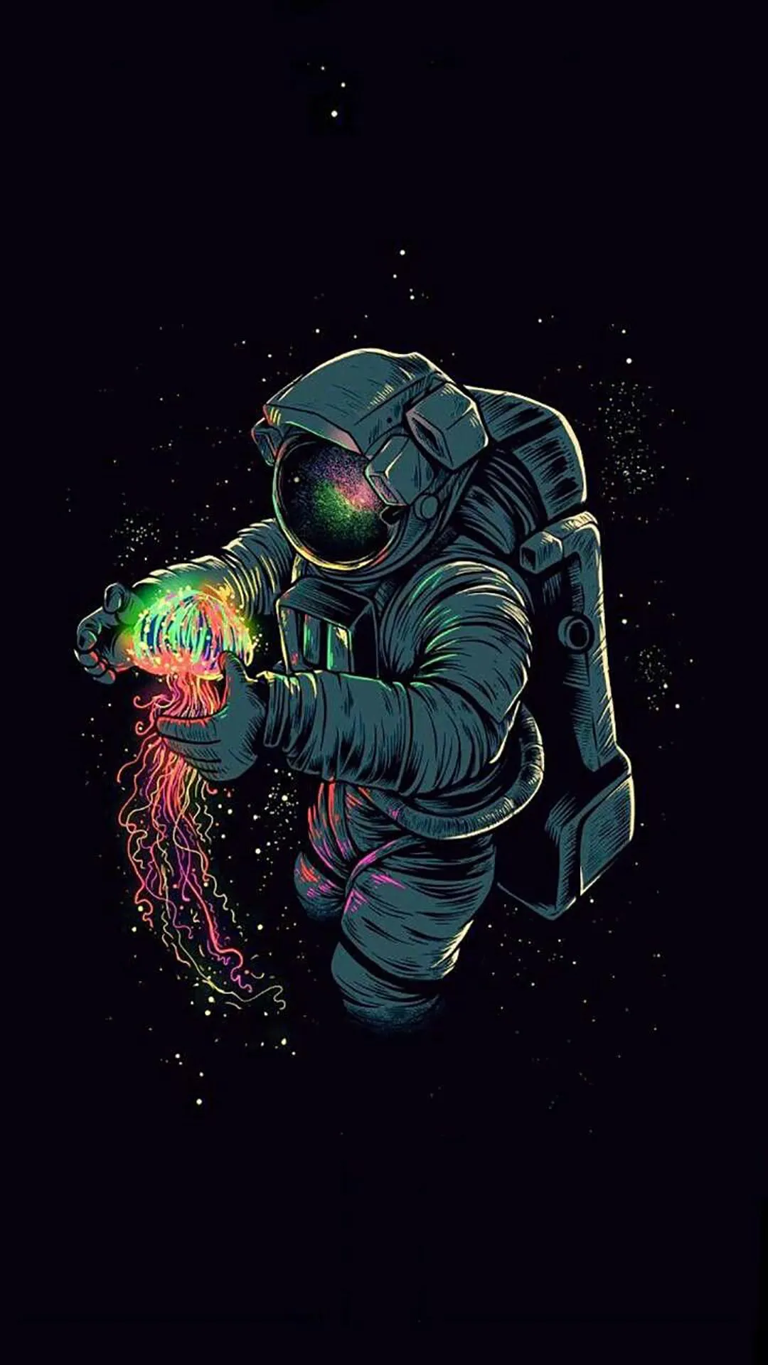 Astronaut in Space Suit Artistic Mobile Art Wallpaper