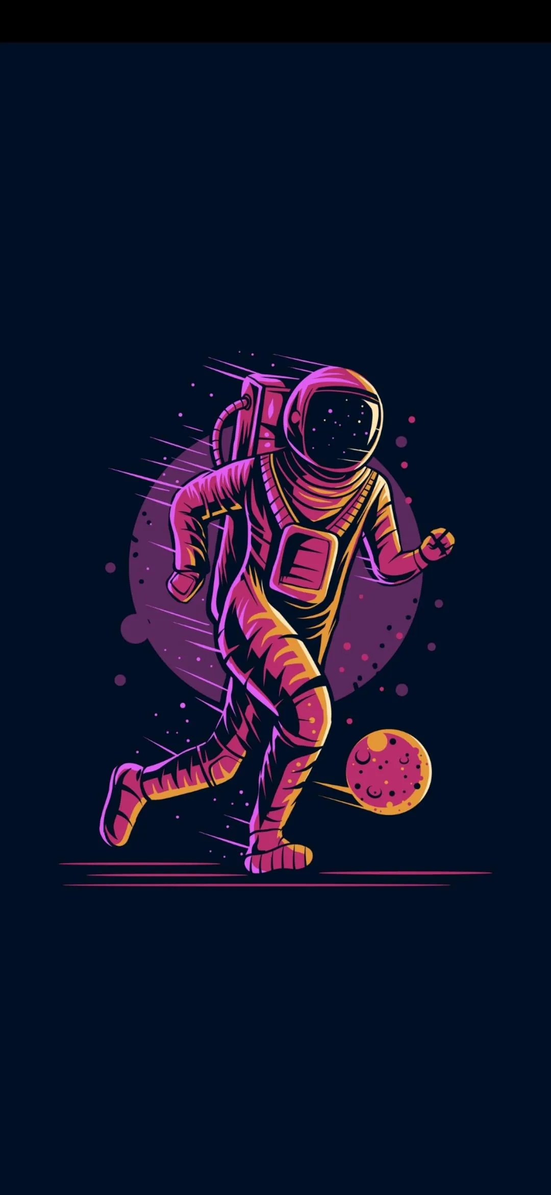 Astronaut Playing Football in Neon Glow Motion Artwork