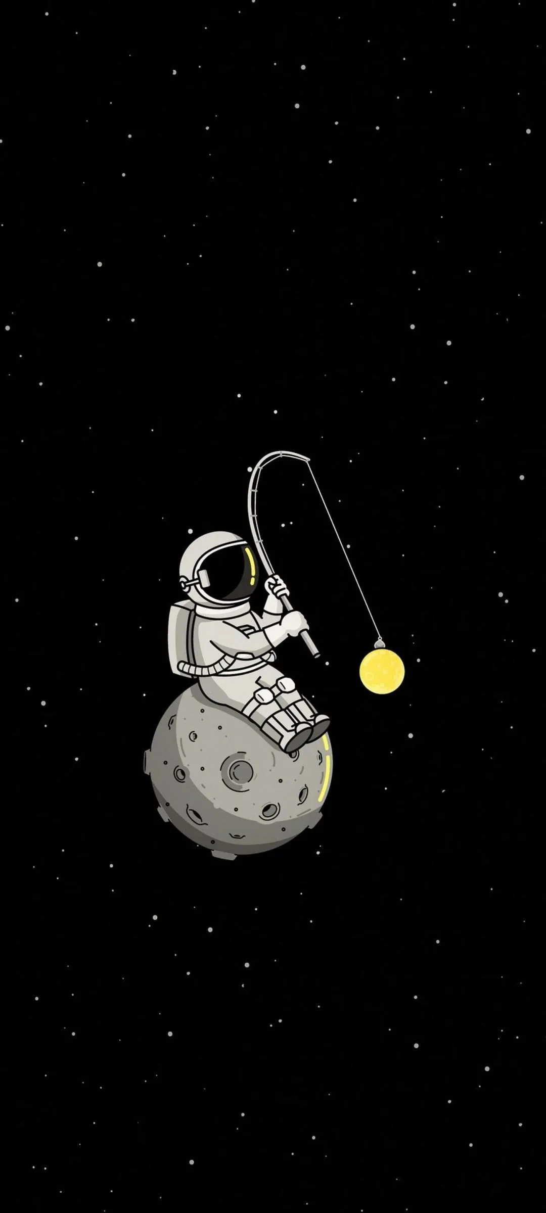 Astronaut Sitting on Moon Fishing for a Bright Star Image