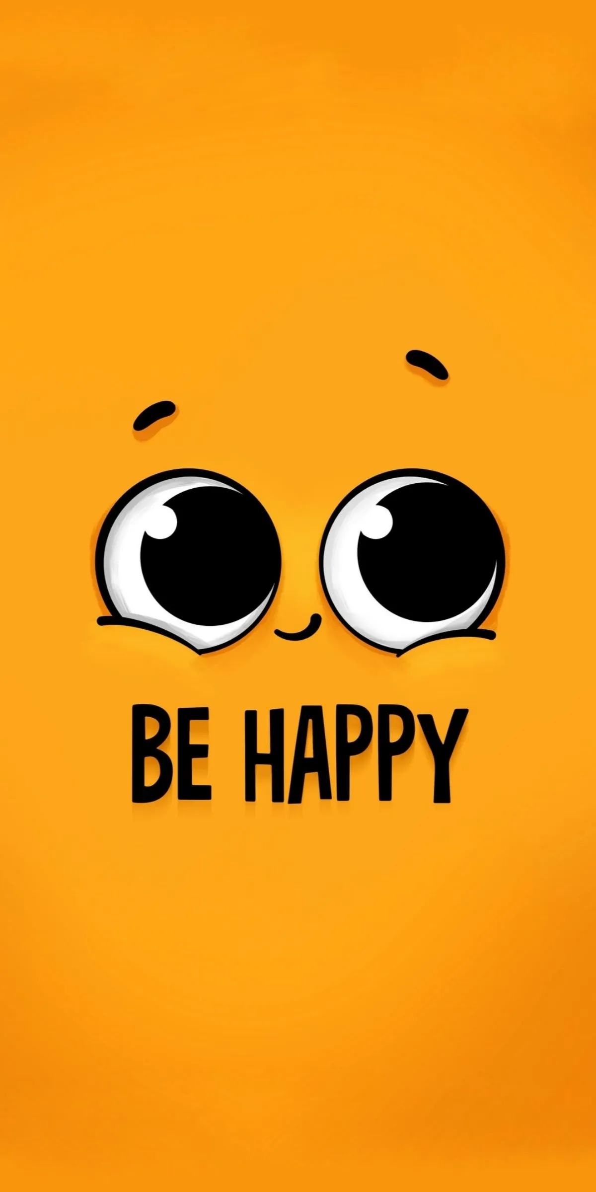 Be Happy Text on Orange Background Motivational Quote