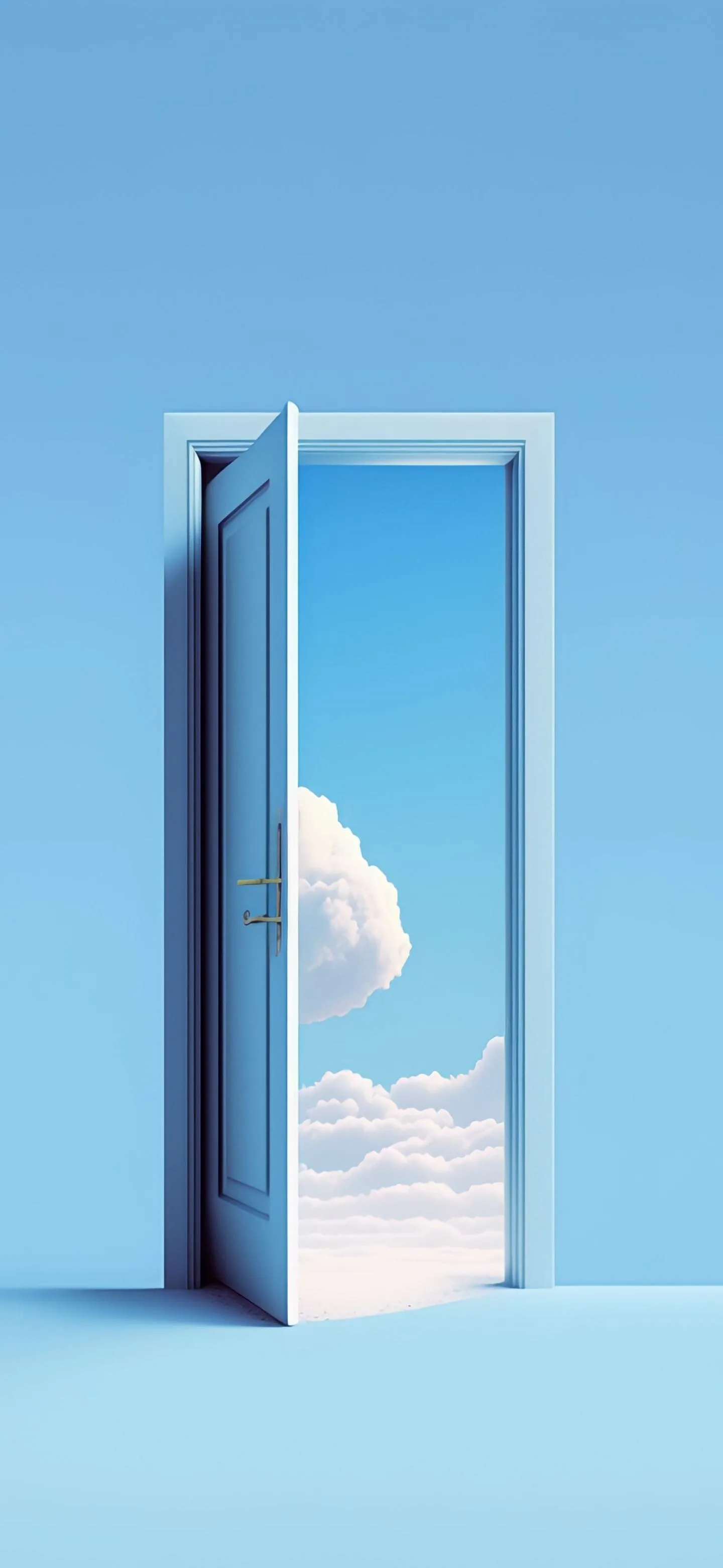 Beautiful Blue Sky Doorway Wallpaper for Peaceful Aesthetic