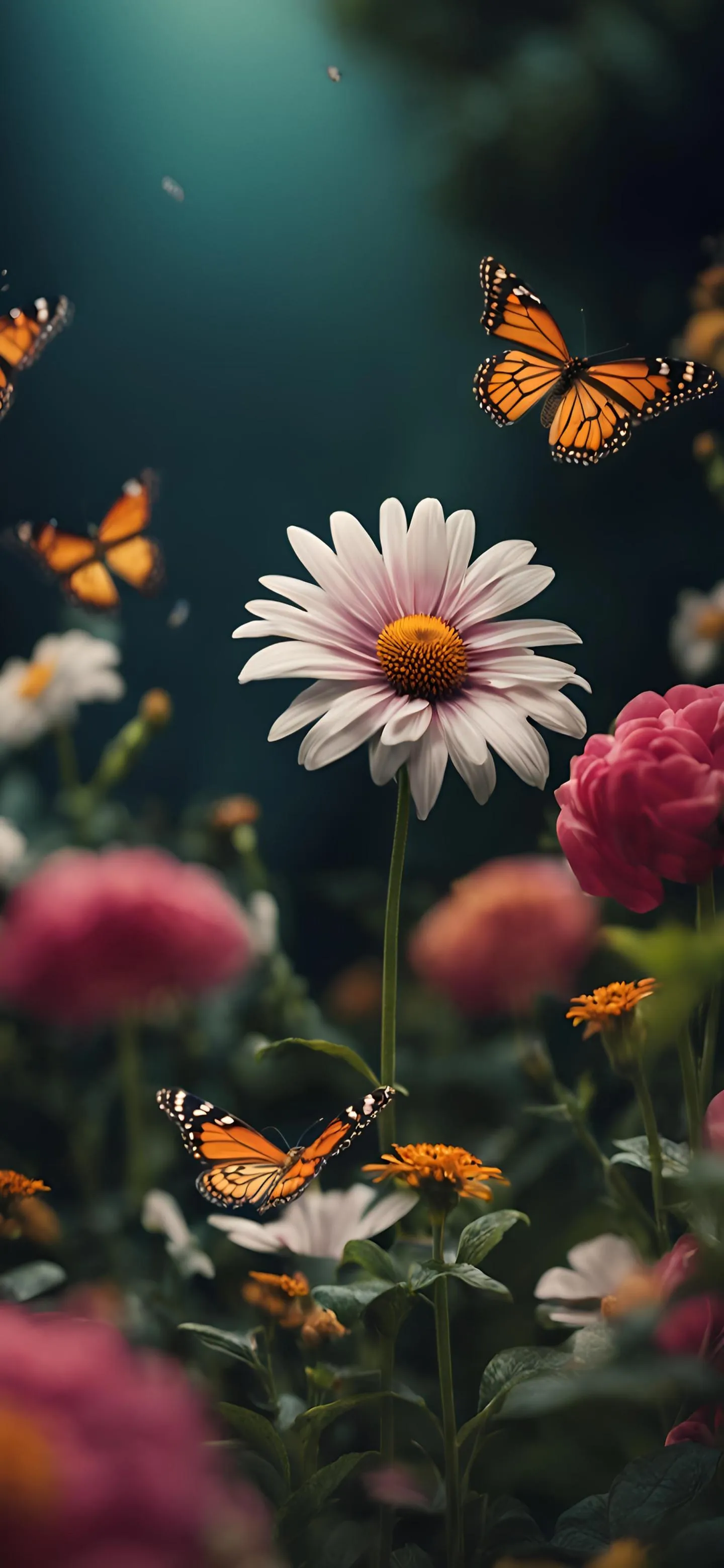 Beautiful Flowers and Butterflies Nature Wallpaper